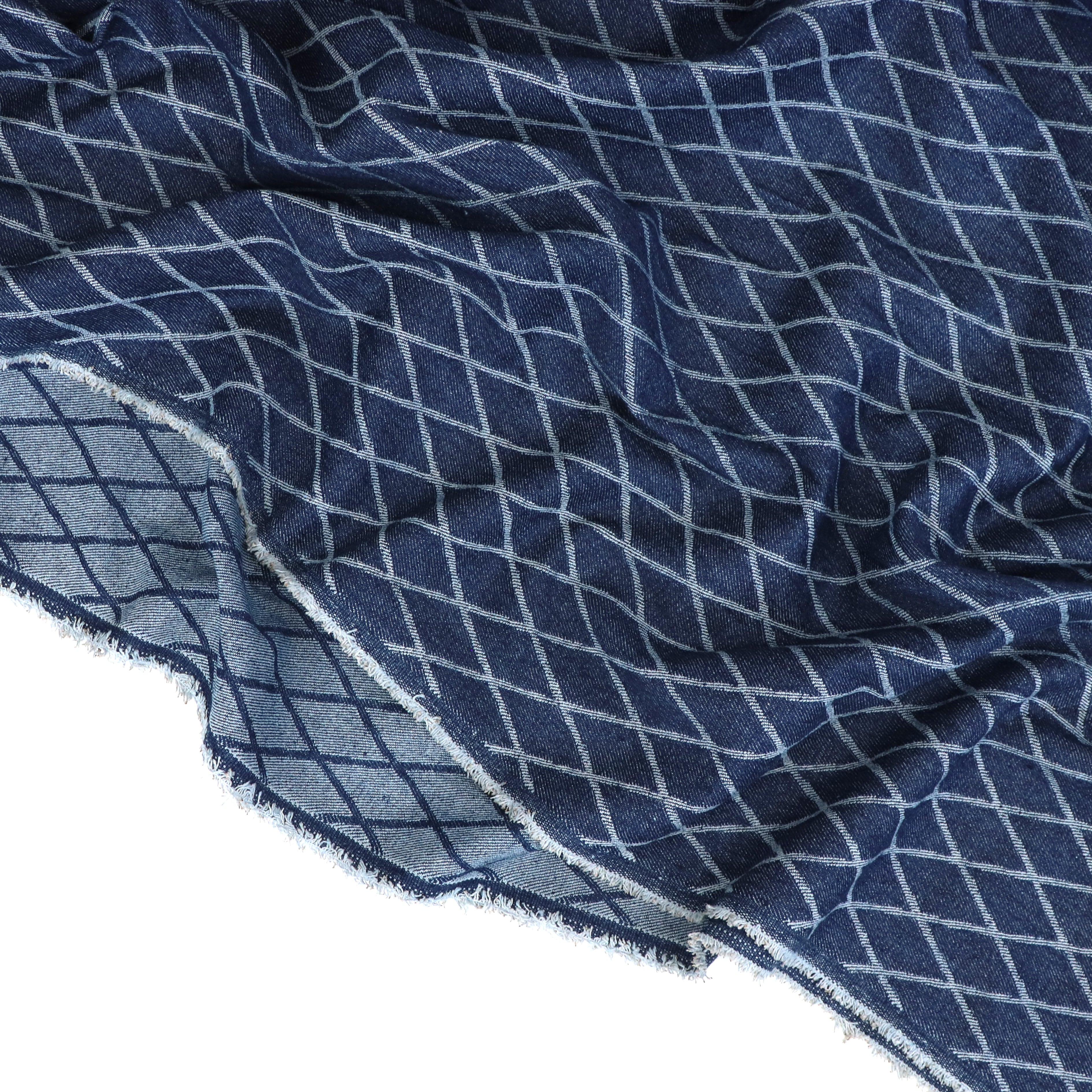 Premium 9.5oz Denim Diamond Jacquard Fabric - Extra Wide for Upholstery, Home Decor & DIY Sewing Projects