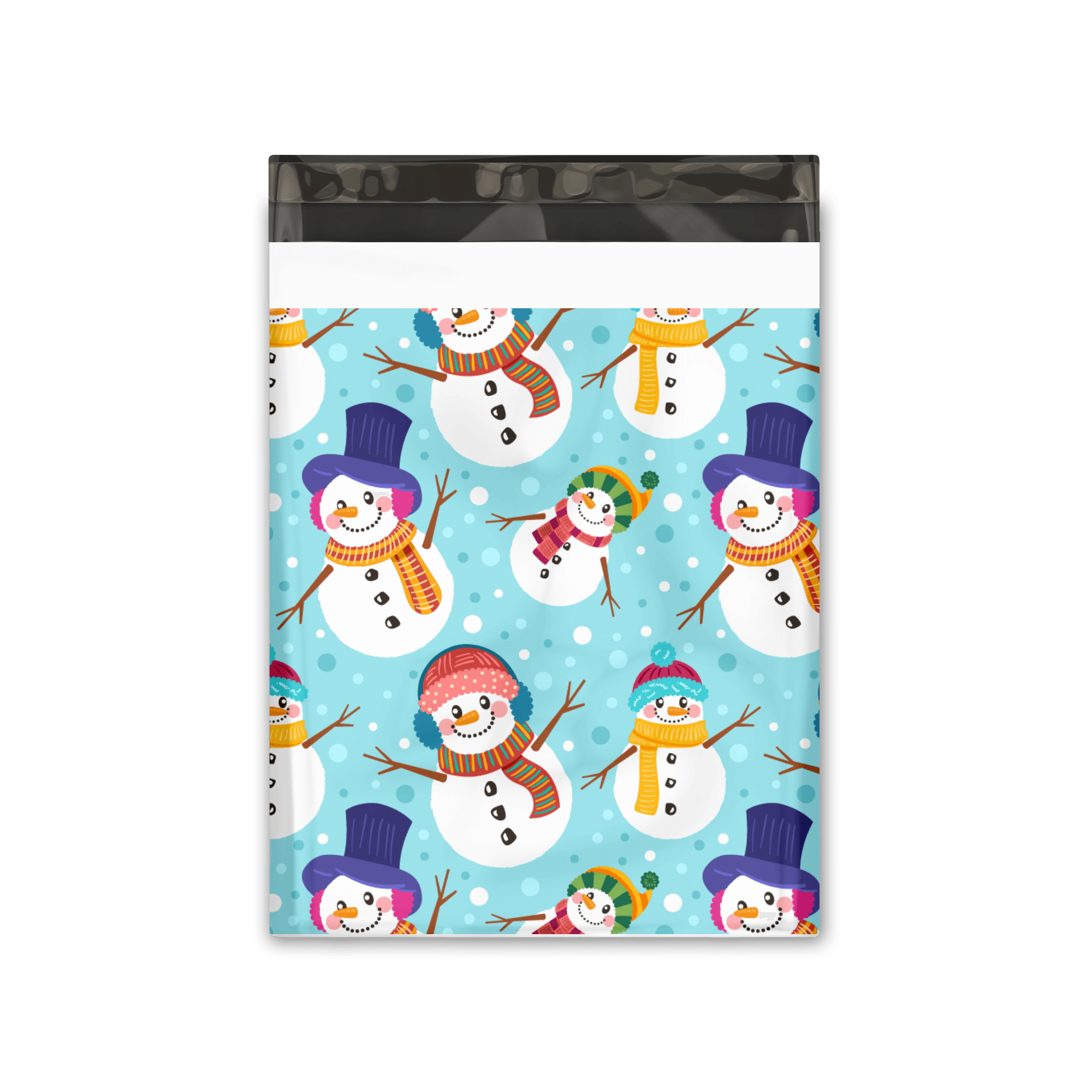 10x13 Inch Snowmen Themed Poly Mailers - Premium Printed Shipping Envelopes for Holiday Gifts, Ecommerce Packaging & Seasonal Deliveries