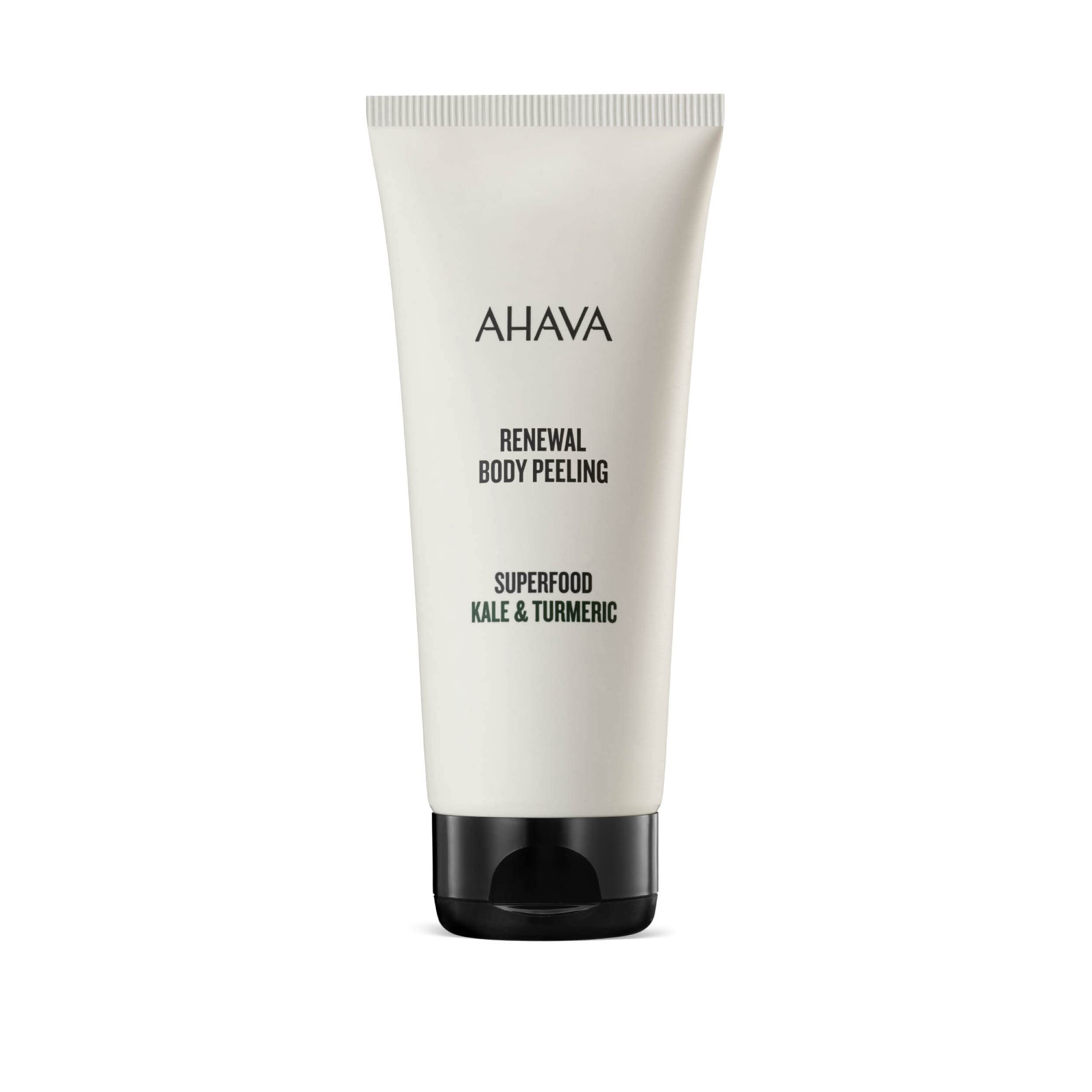 AHAVA Renewal Body Scrub with Kale & Turmeric - Exfoliating Dead Skin Cells, 200ml - Spa Quality Skincare for Smooth, Glowing Skin at Home