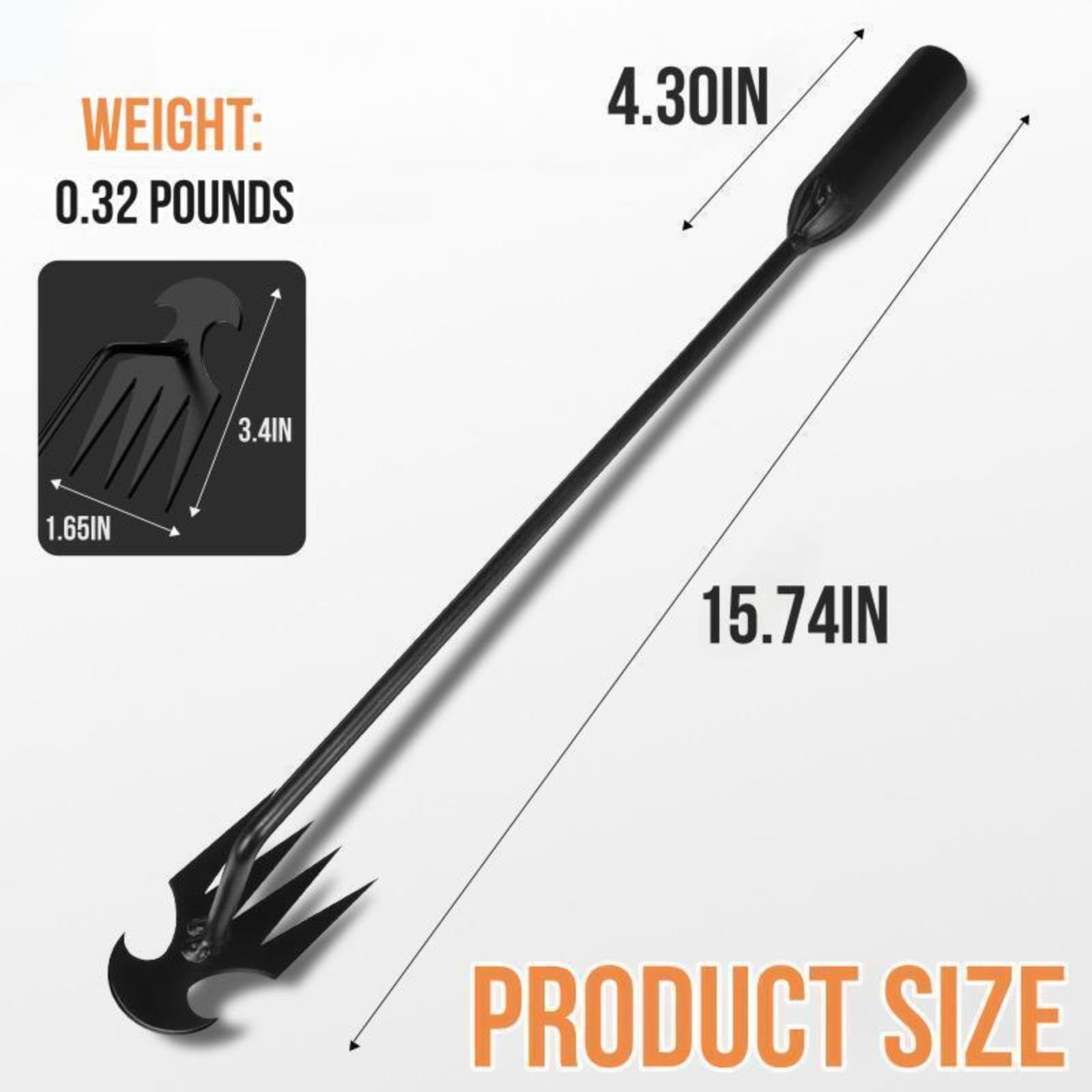 4-Claw Manganese Steel Weed Puller Tool - Heavy Duty Garden Weeder for Efficient Uprooting & Grass Removal | Perfect for Lawn Care, Flower Beds & Vegetable Gardening | Ergonomic Hand Weeder by MOTEERLLU