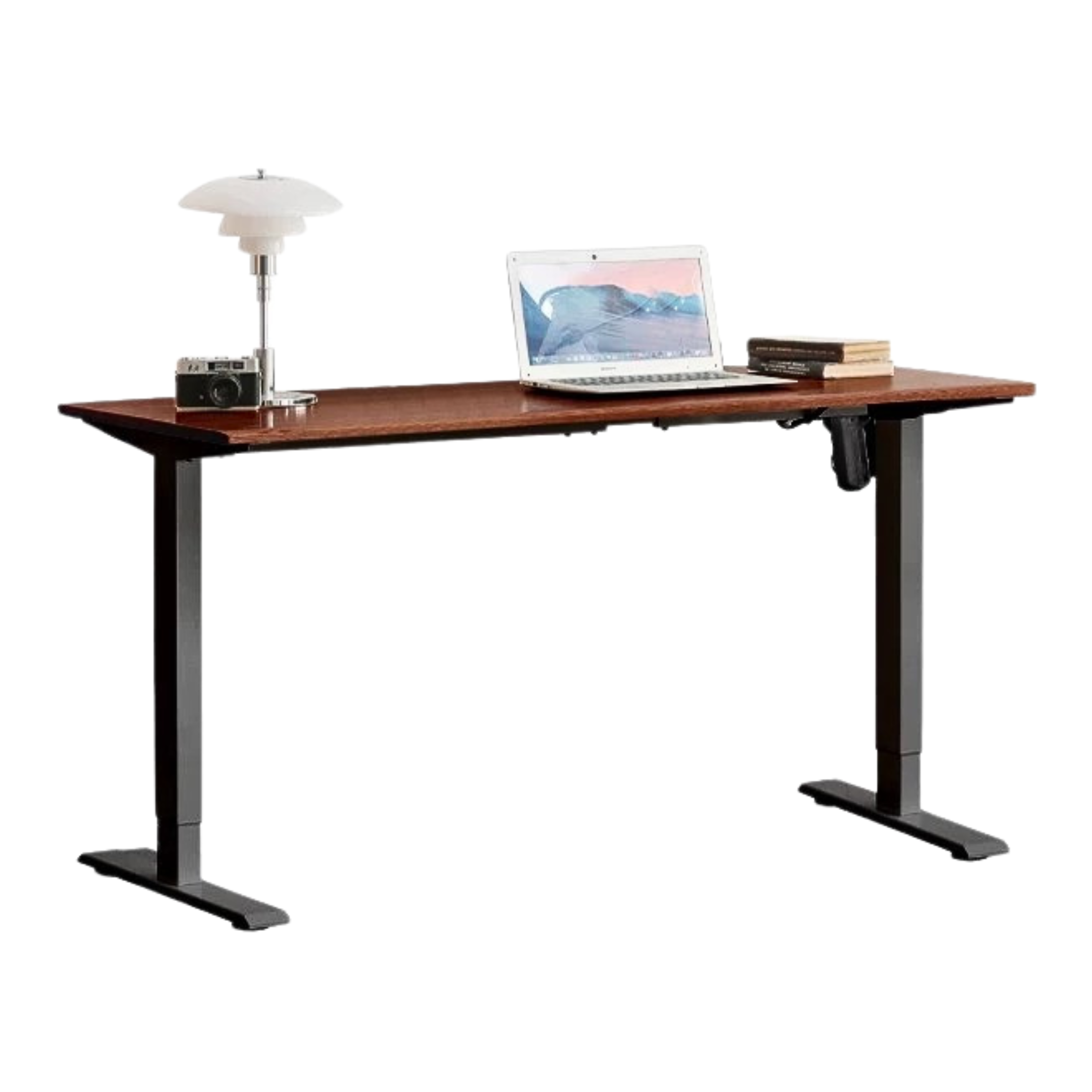 Premium Black Walnut Solid Wood Electric Standing Desk - Adjustable Height Home Office Desk for Work & Study | Ergonomic Workspace Solution for Professionals & Gamers