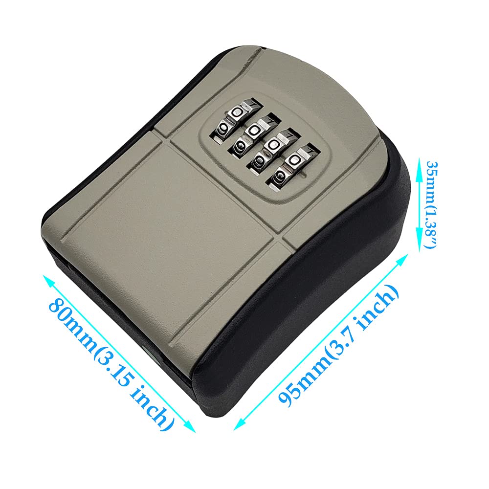 Secure Outdoor Key Storage Box with Wall Mount - Compact Combination Lock Box for Keys | Perfect for Home, Garage & Garden Security