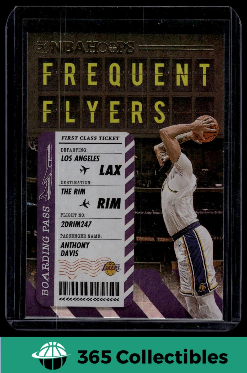 2020-21 Panini Hoops Anthony Davis Frequent Flyer #5 Basketball Trading Card - Los Angeles Lakers NBA Collectible for Fans & Card Enthusiasts - Perfect for Display, Trading, and Memorabilia Collections