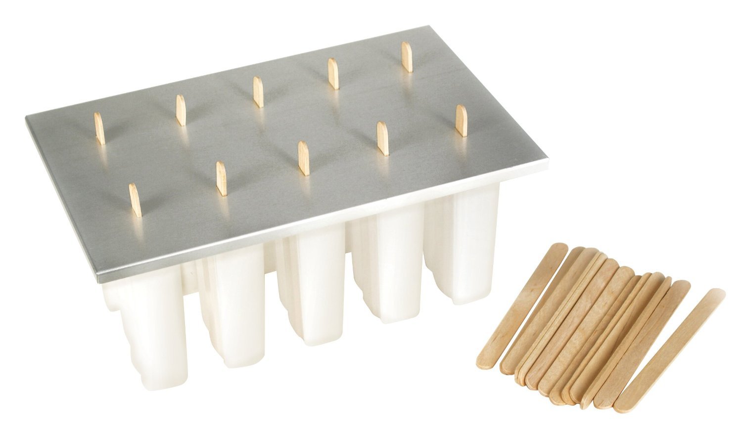 Fox Run BPA-Free Frozen Maker Ice Pop Mold with 24 Popsicle Sticks | Perfect for Summer Treats, Kids Parties & Healthy Snacks