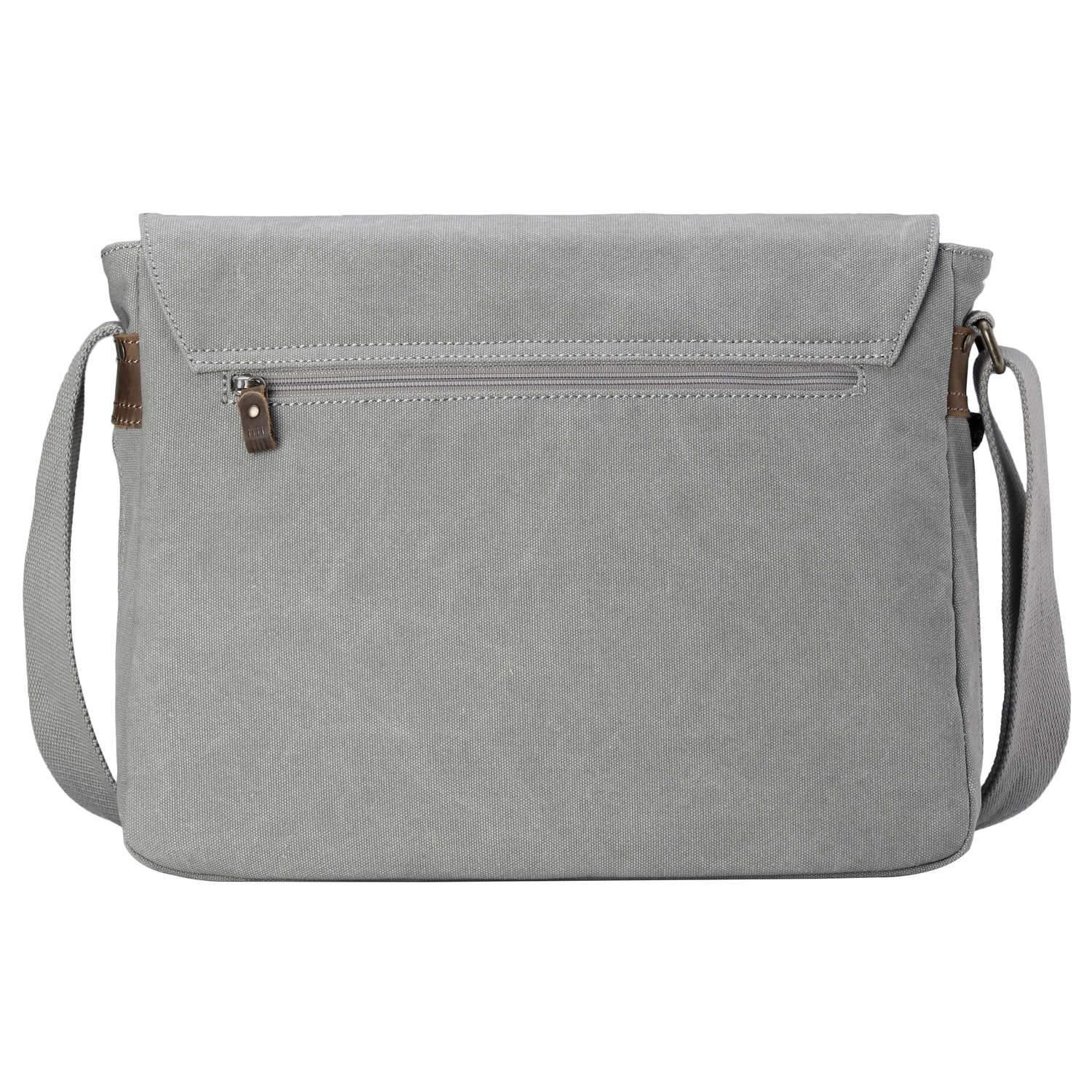 TRP0240 Troop London Classic Canvas Laptop Messenger Bag 16.5 Inch - Stylish Work & College Commuter Bag for Men & Women