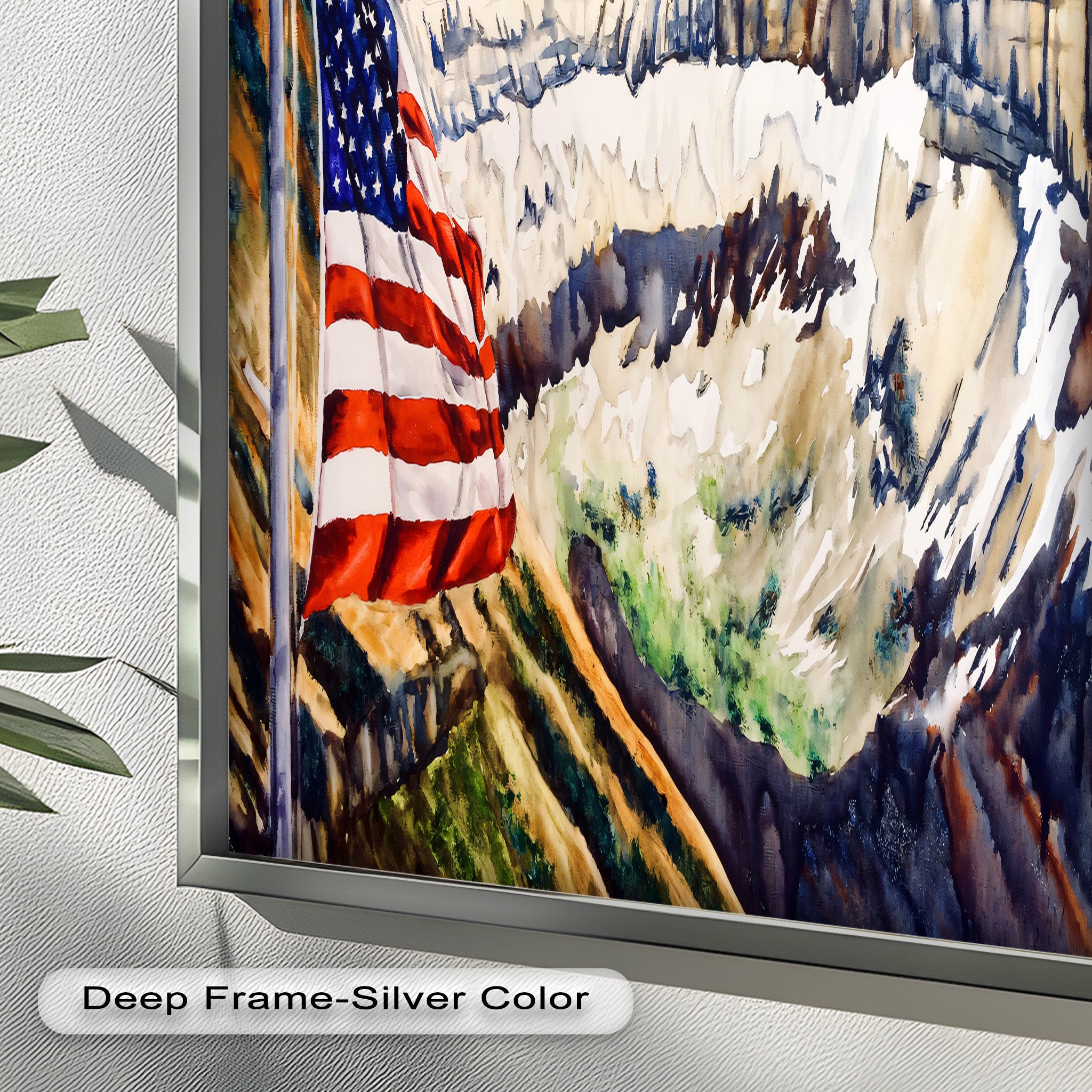 Patriotic Oil Painting of American Flag and Bald Eagle - Perfect for Home Decor, Office Wall Art & Gift for Independence Day