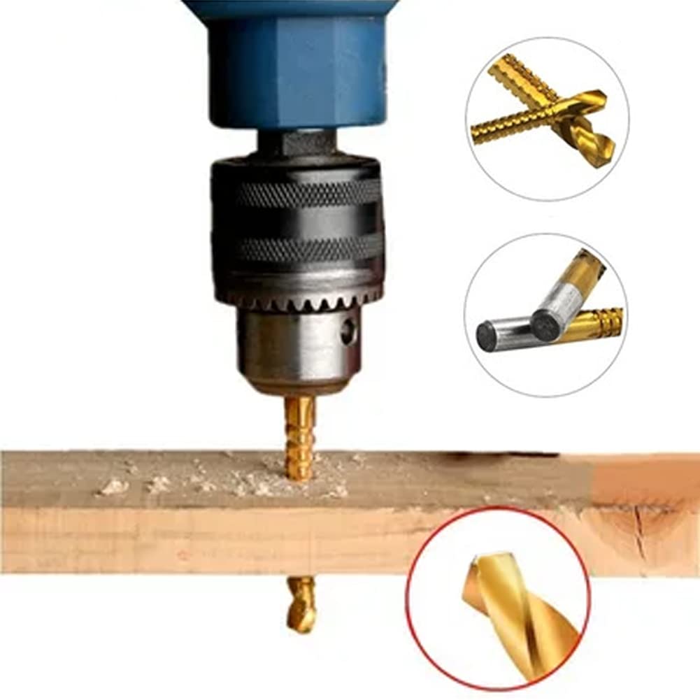6-Piece Titanium HSS Saw Drill Bit Set - High Speed Steel Hole Saws for Wood, Metal & Plastic Cutting - Professional Carpenter Tools for DIY Projects & Home Renovation