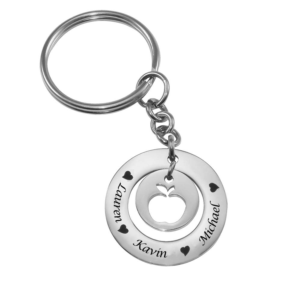 Ouslier 925 Sterling Silver Personalized Name Keychain Pendant - Custom Engraved Jewelry Gift for Women & Men - Perfect for Birthdays, Anniversaries & Special Occasions