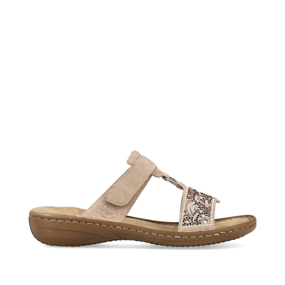 Rieker 608K2 Taupe Women's Comfortable Slip-On Loafers - Casual & Office Wear for Everyday Comfort