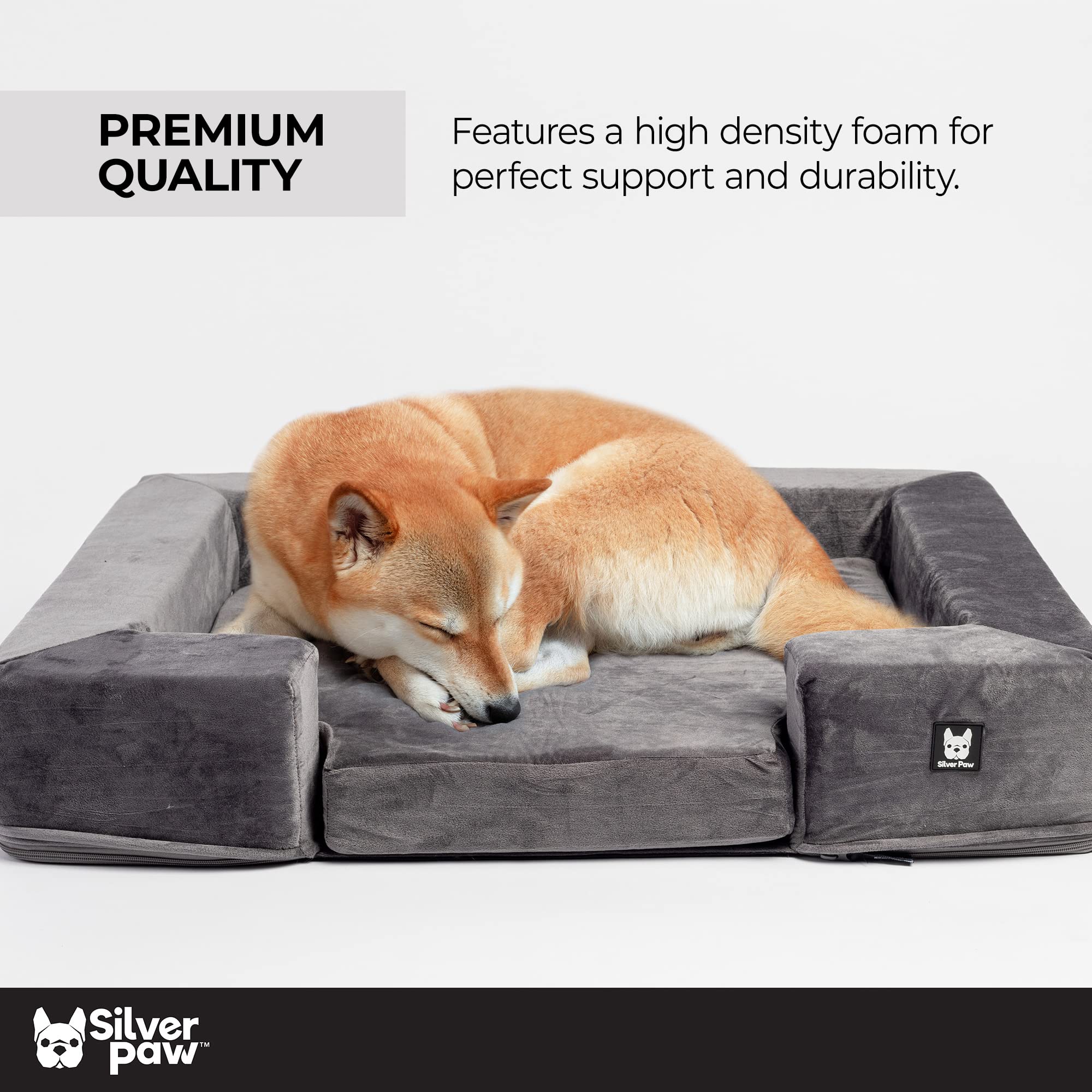 **Milo Dog Sofa Bed for Medium to Large Dogs – Washable Removable Cover, Plush Galaxy Velvet Fabric, Portable Duffle Bag – Perfect for Home, Travel & Crate Comfort**