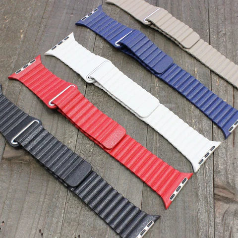 Premium Genuine Leather Loop Bands for Apple Watch - Adjustable & Comfortable Strap for Workout, Running & Everyday Wear