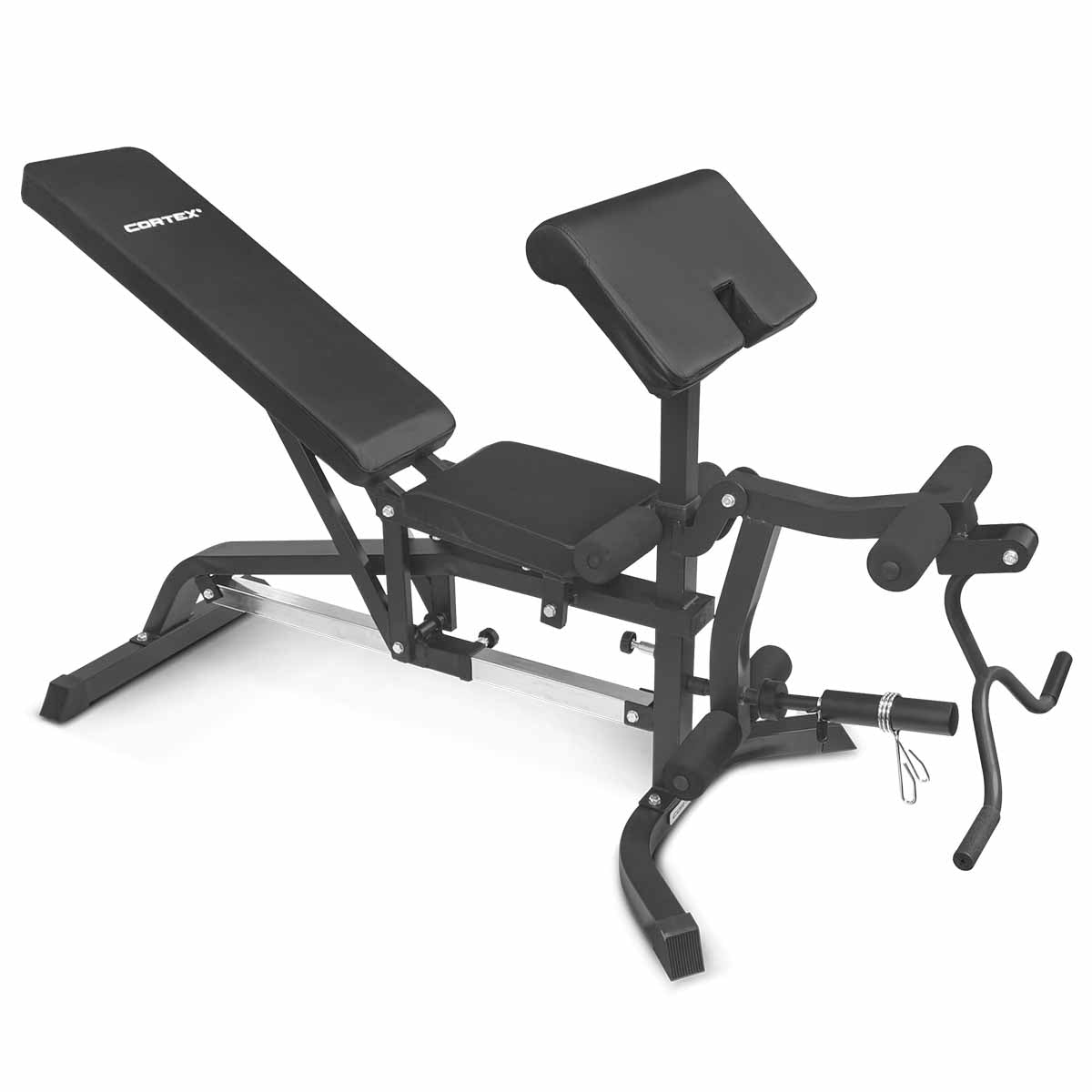 CORTEX BN 11 Adjustable Weight Bench with Preacher Curl Pad & Leg Extension - Home Gym Equipment for Strength Training & Muscle Building