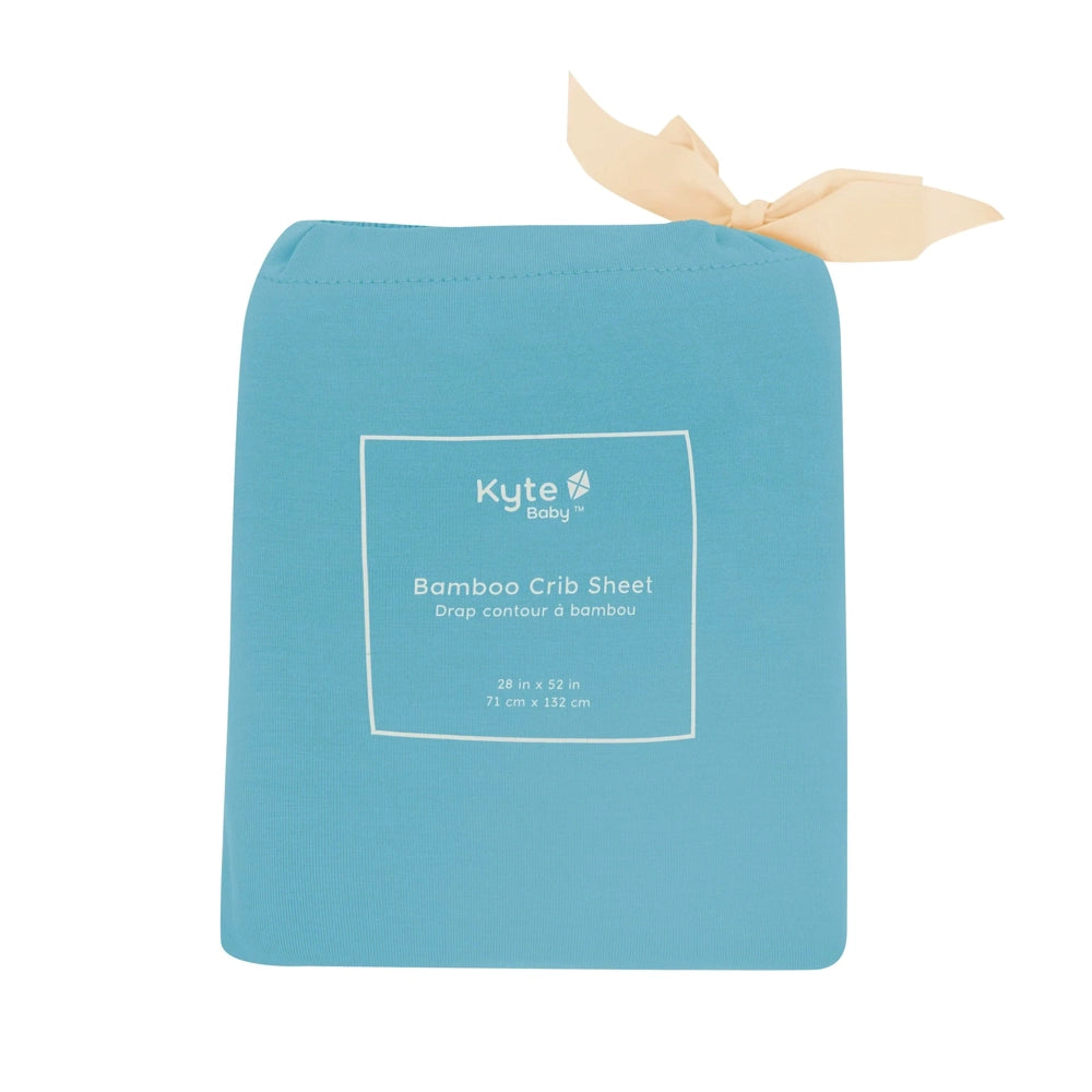 Kyte Baby Crib Sheet - Soft Organic Cotton Fitted Crib Sheet for Newborn & Toddler - Breathable & Hypoallergenic Nursery Bedding - Perfect for Daycare, Nursery & Travel (Makai Blue)