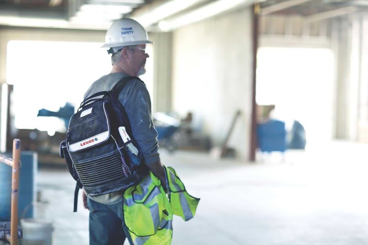 LENOX 30-Pocket Heavy Duty Tool Backpack for Electricians & Contractors - Durable Gray Work Backpack (1894646) - Perfect for Construction Sites, HVAC Work & DIY Projects