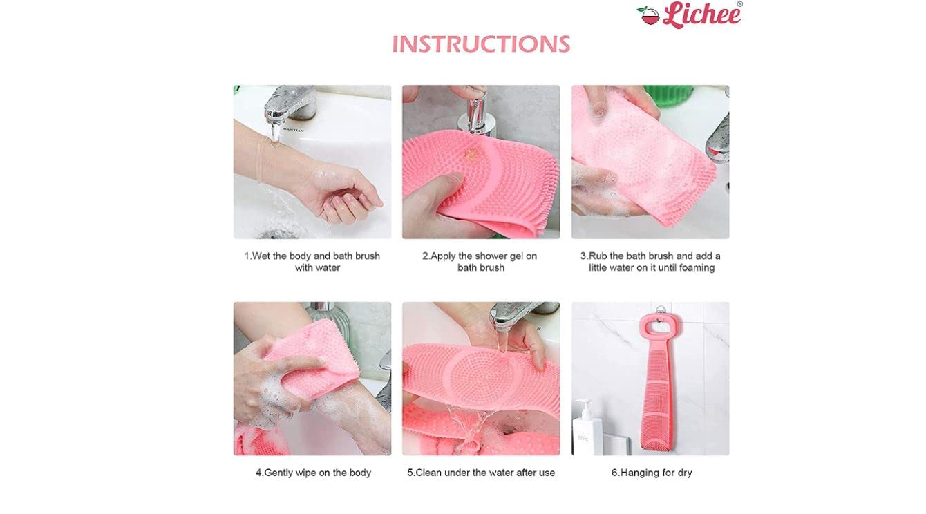 ARINO Silicone Body Scrubber - Exfoliating Shower Brush for Deep Cleaning & Massage - Men & Women Skin Care