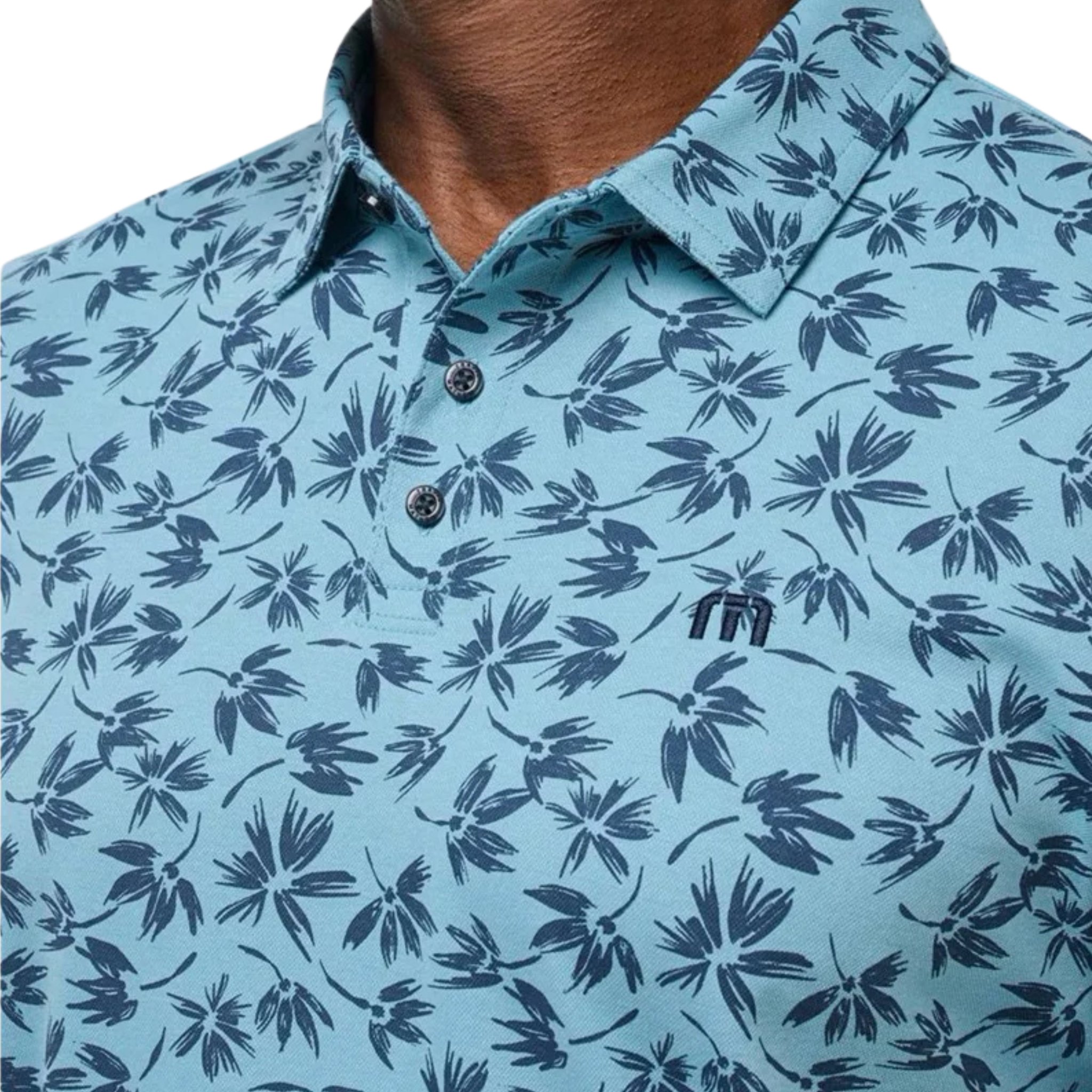 TravisMathew Men's Jungle Print Polo Shirt - Breathable Quick-Dry Golf & Casual Wear for Outdoor Activities