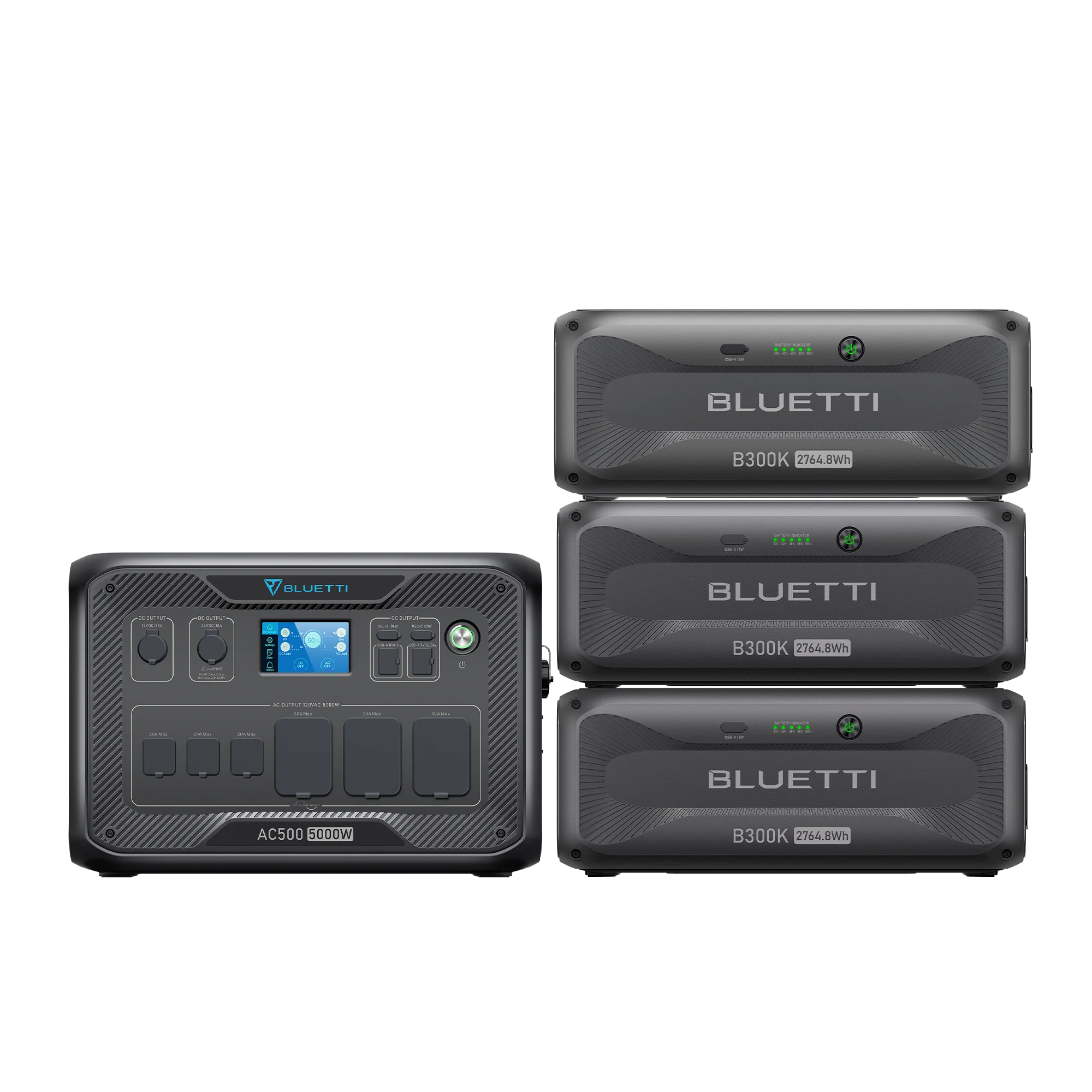 BLUETTI AC500 + 3 x B300K Solar Power Station | 5000W 5000Wh Home Battery Backup System for Emergency Power, Off-Grid Living & RV Camping