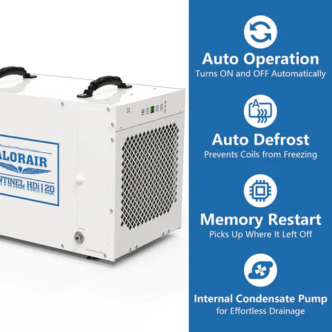 AlorAir Sentinel HDi120 Whole Home Dehumidifier - 120 Pints Capacity, Energy Efficient, Quiet Operation - Perfect for Basements, Large Rooms & High Humidity Areas