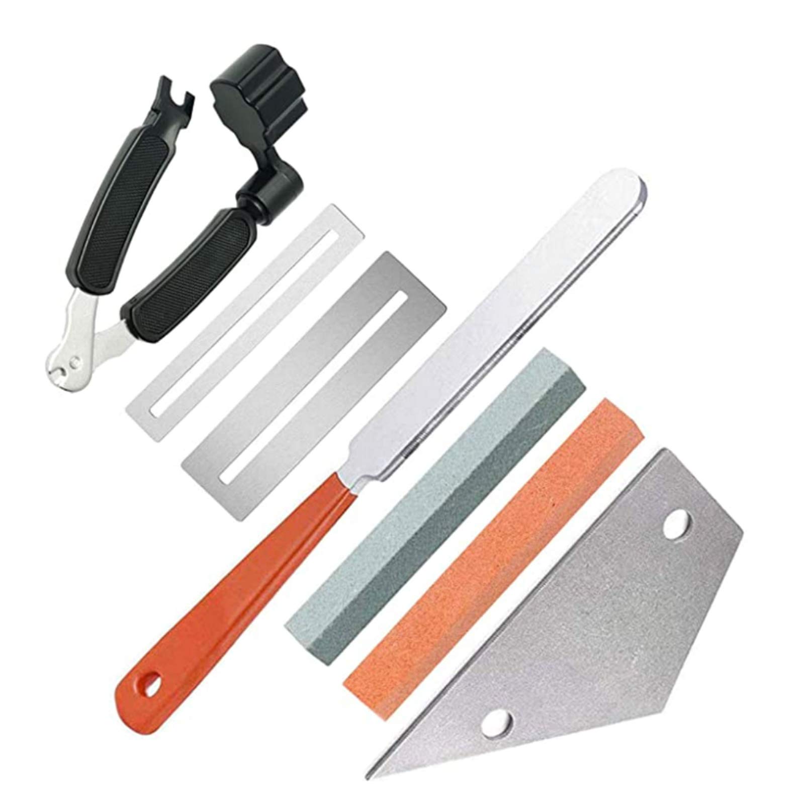 Professional Guitar Repair Kit - 3-in-1 Luthier Tools with Fret Crowning File, String Winder Cutter & Fret Rocker | Includes Fingerboard Guard & Grinding Stone for Guitar Maintenance & Setup | Perfect for DIY Repairs, Professional Luthiers & Music Enthusiasts