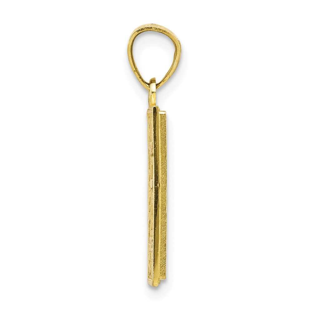 10K Yellow Gold Two-Tone Holy Bible Charm Pendant Necklace - 23mm x 13mm - Religious Jewelry Gift for Baptism, Confirmation & Christian Faith