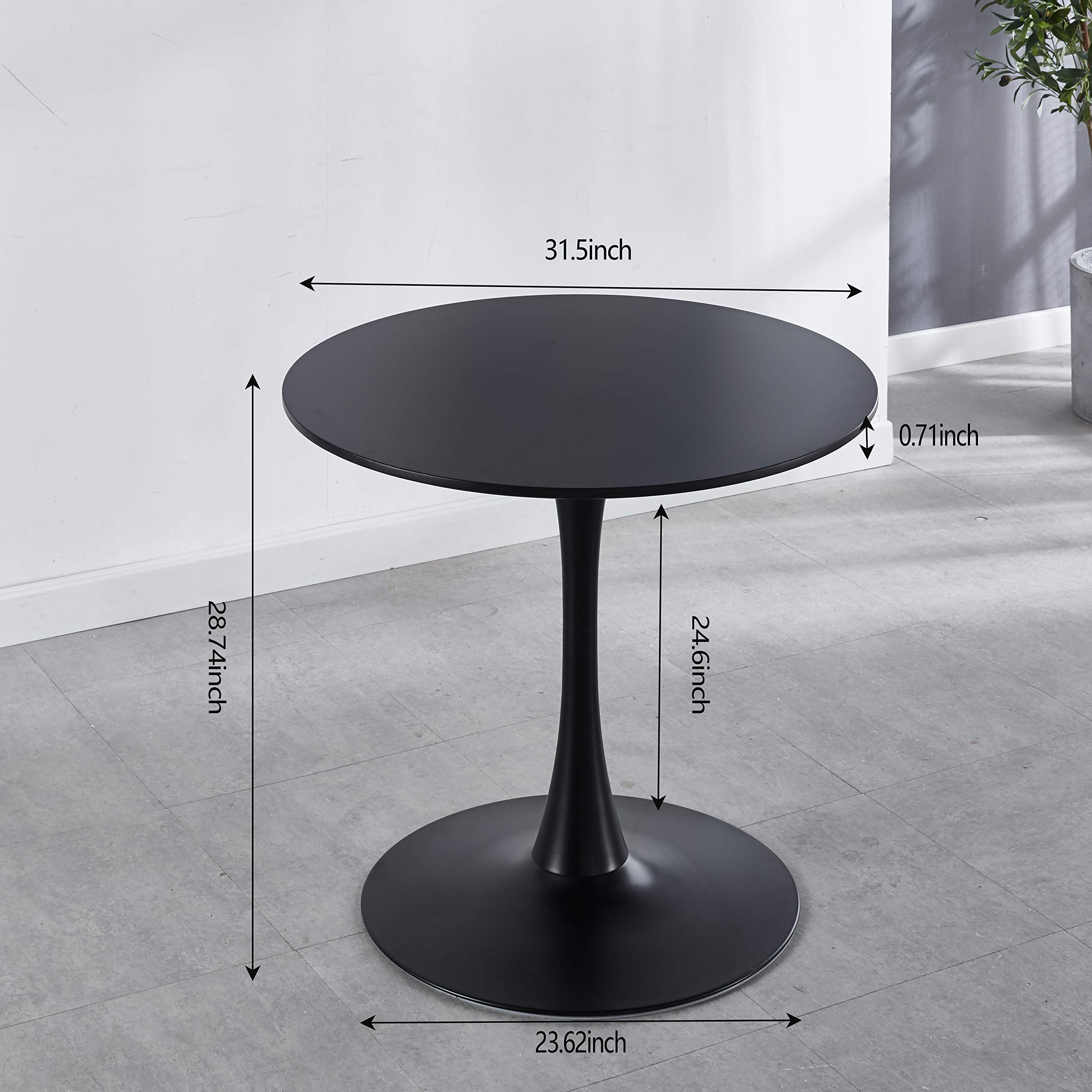 Modern Round Dining Table 31.5 Inch - Small Kitchen Table with Sturdy Metal Legs for Small Spaces - Perfect for Living Room, Bedroom, Library - Supports 220 Lbs - Ideal for Apartments, Breakfast Nooks & Cozy Dining Areas