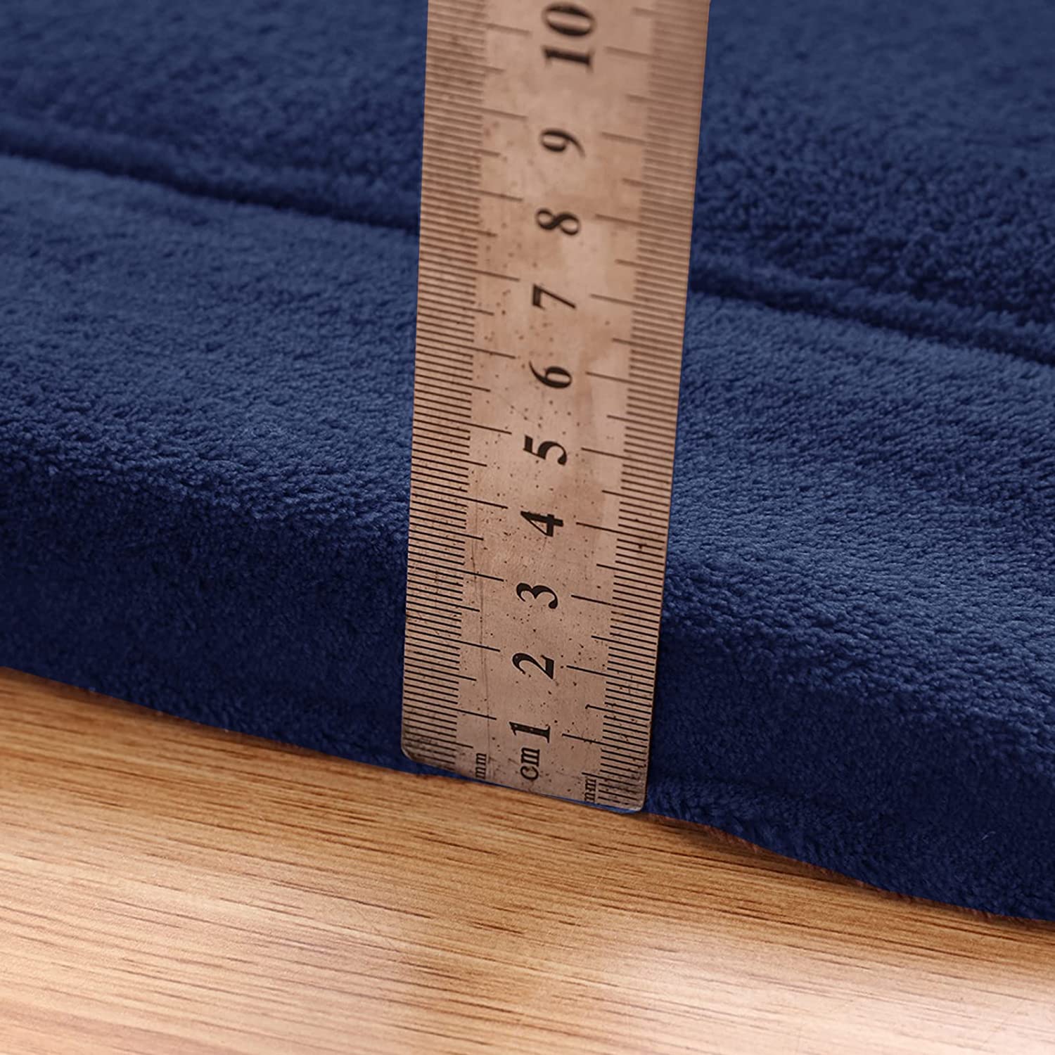 MAXYOYO Baby Play Mat - Soft Coral Velvet Thick Japanese Tatami Rug with Non-Slip Backing, Navy Blue | Perfect for Nursery, Playroom & Kids' Floor Activities