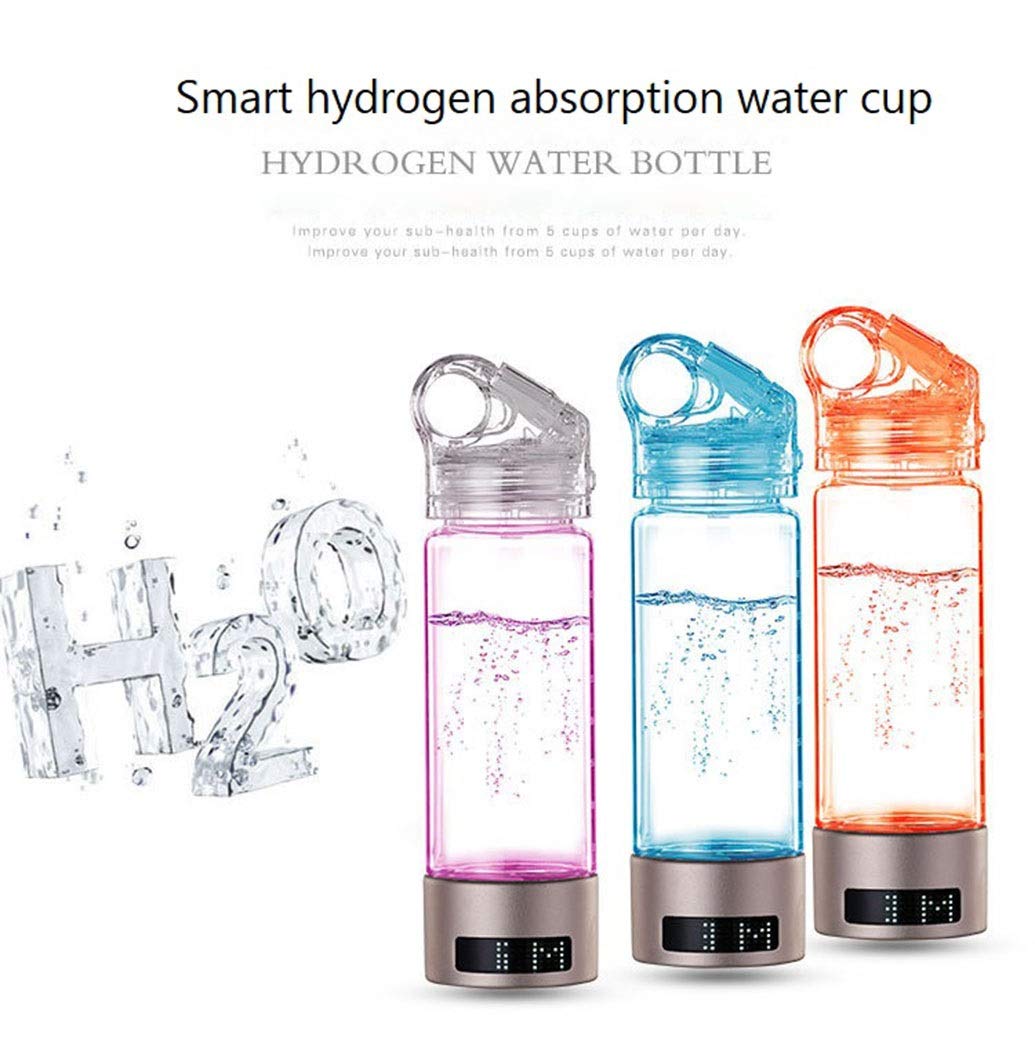 SPE & PEM Hydrogen Water Bottle Generator with LED Display - Portable Hydrogen Rich Water Maker Ionizer with Tube - Anti-Aging Health Water Cup for Home, Travel & Fitness