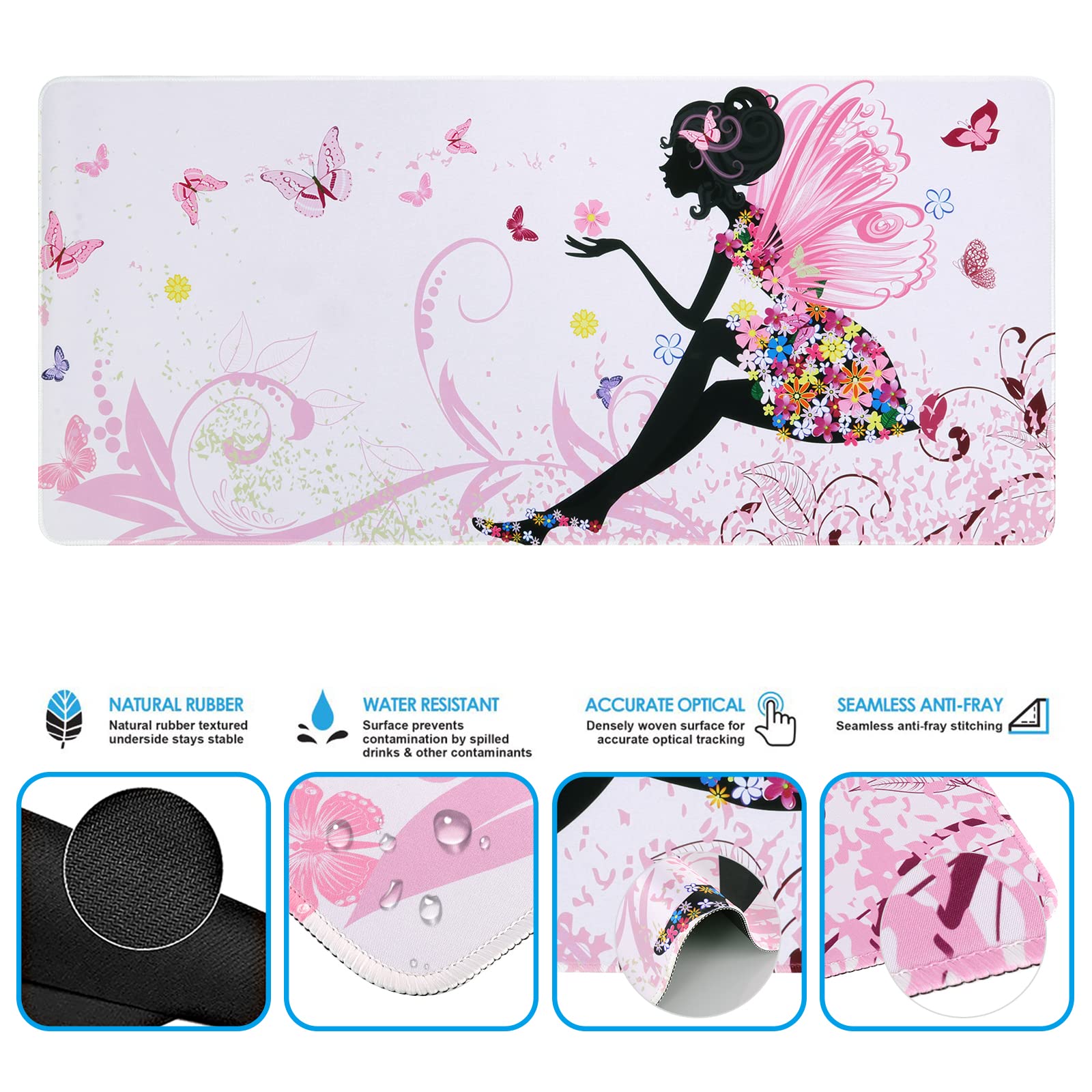 iCasso Gaming Mouse Pad Set - XXL Ergonomic Desk Mat with Wrist Rest for Pain-Free Typing & Gaming