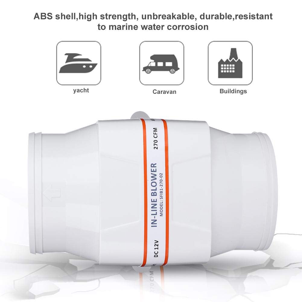 AYNEFY 6 Amp Marine Bilge Air Blower with 6 Fan Blades - High Performance Ventilation for Yachts, Boats & Buildings | Perfect for Engine Rooms, Cabins & Indoor Spaces