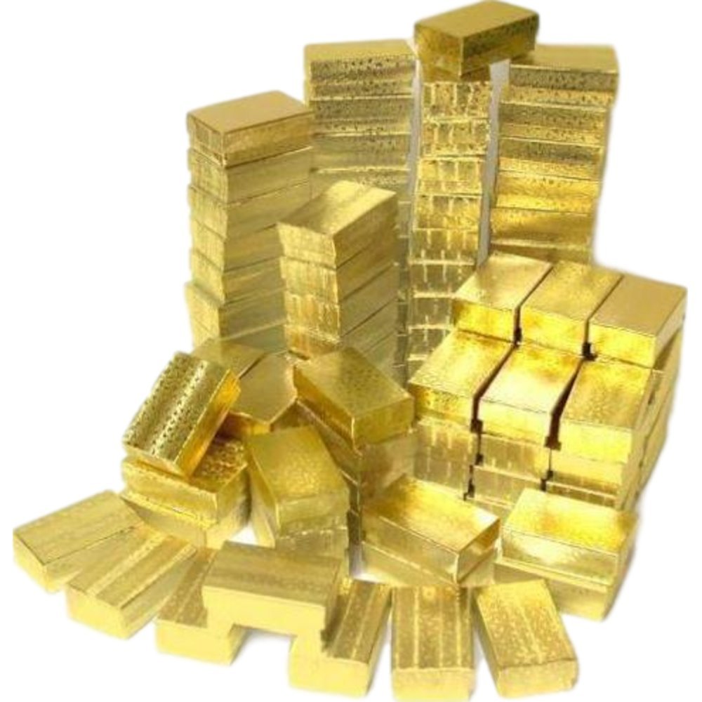 100 Pcs Gold Plated Chain & Pendant Gift Boxes for Jewelry Display - Perfect for Necklace Packaging, Wedding Favors, and Retail Presentation