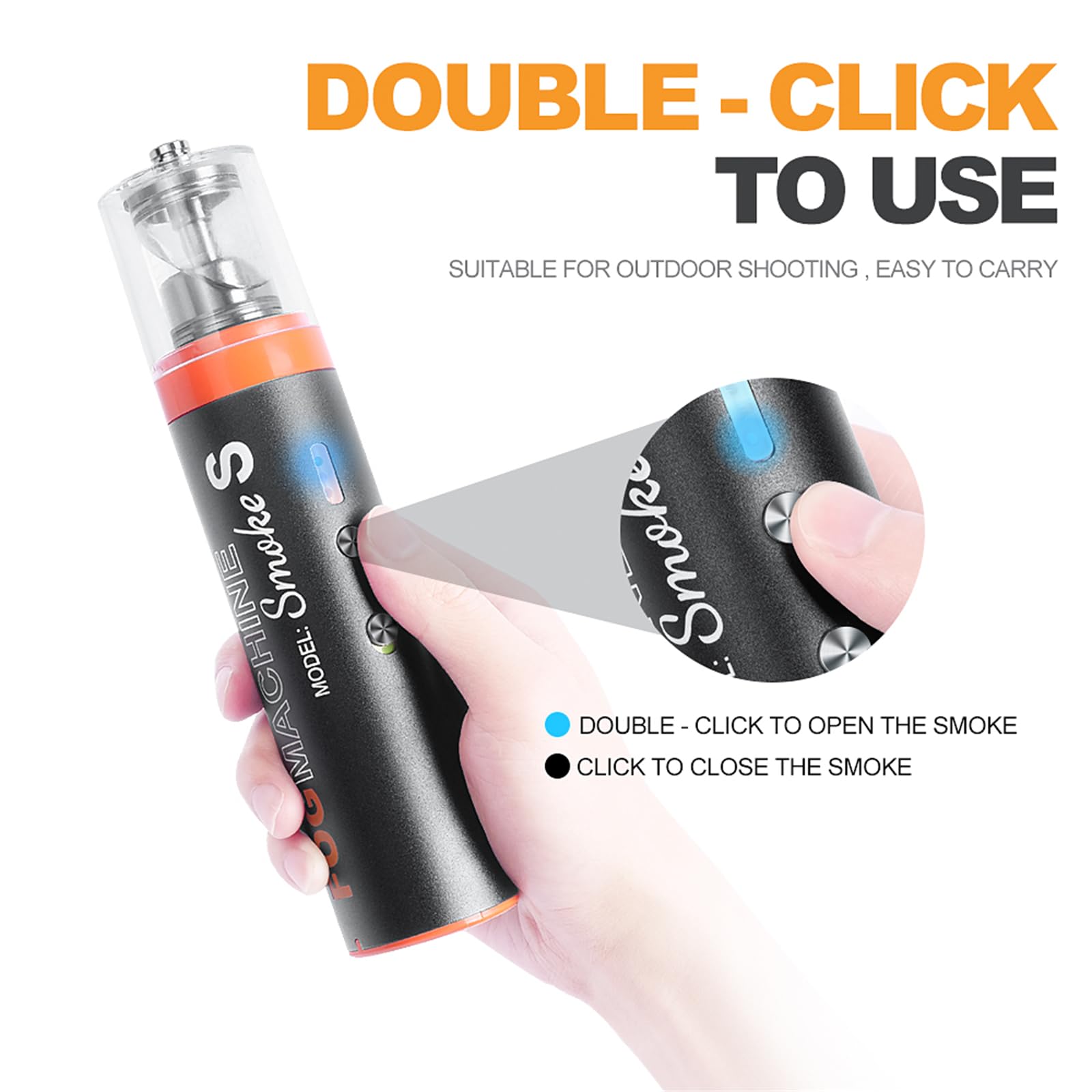 LENSGO Handheld Fog Machine with Remote Control - Portable Smoke Generator for Cocktails, Parties, Weddings & Events - Indoor & Outdoor Use - Mini Smoke Infuser for Disinfection & Food Presentation