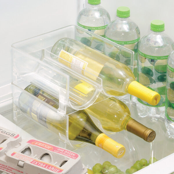 FRIDGE BINZ Stackable Wine & Bottle Organizer - Space-Saving Refrigerator Storage for Wine, Beer, and Beverage Bottles - Perfect for Kitchen, Bar, and Party Use