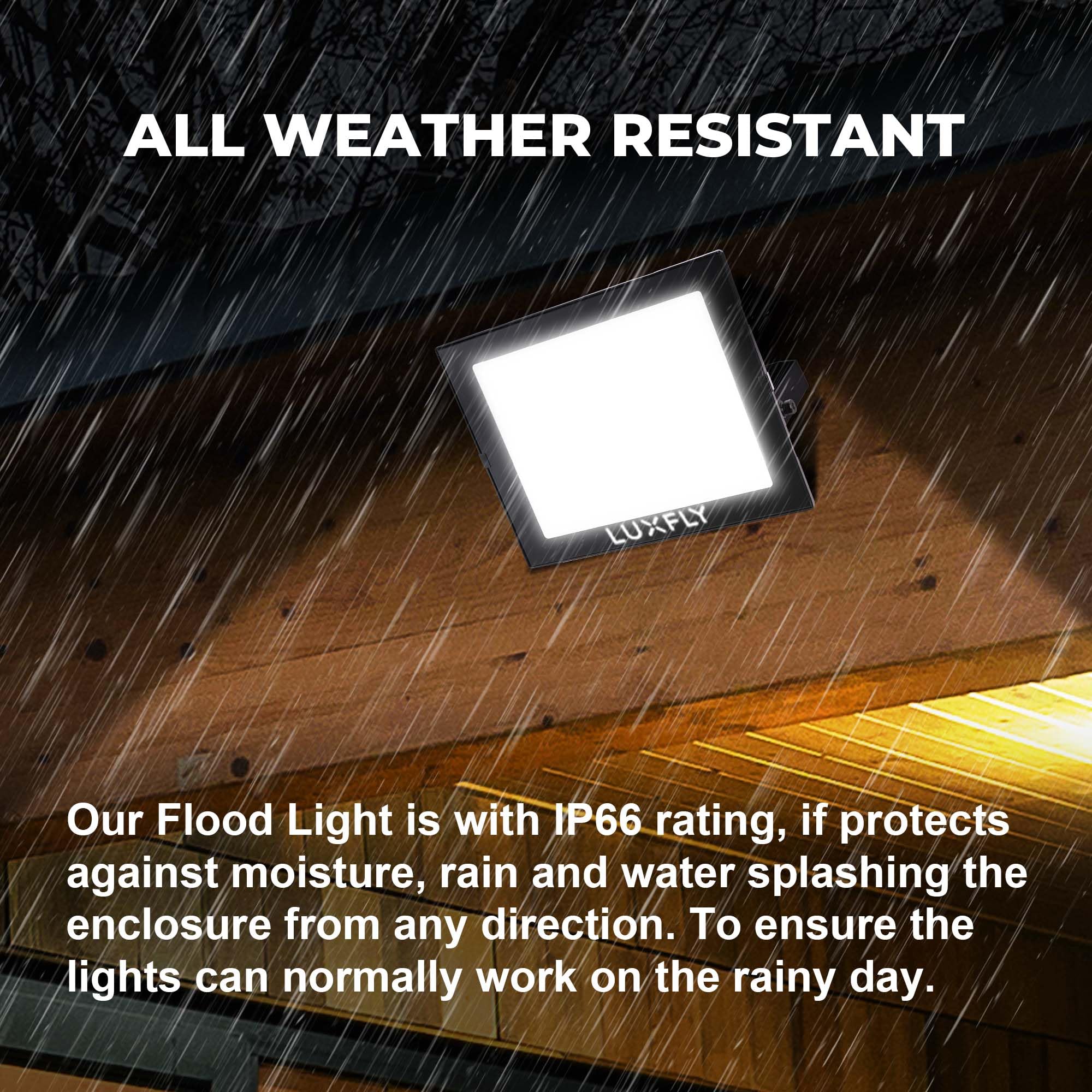 2 Pack 200W LED Flood Lights Outdoor, 20000LM Super Bright Work Light with Plug - IP66 Waterproof Security Lights, 6500K Daylight White - Perfect for Patio, House, Garage, Yard, Construction Sites & Emergency Lighting