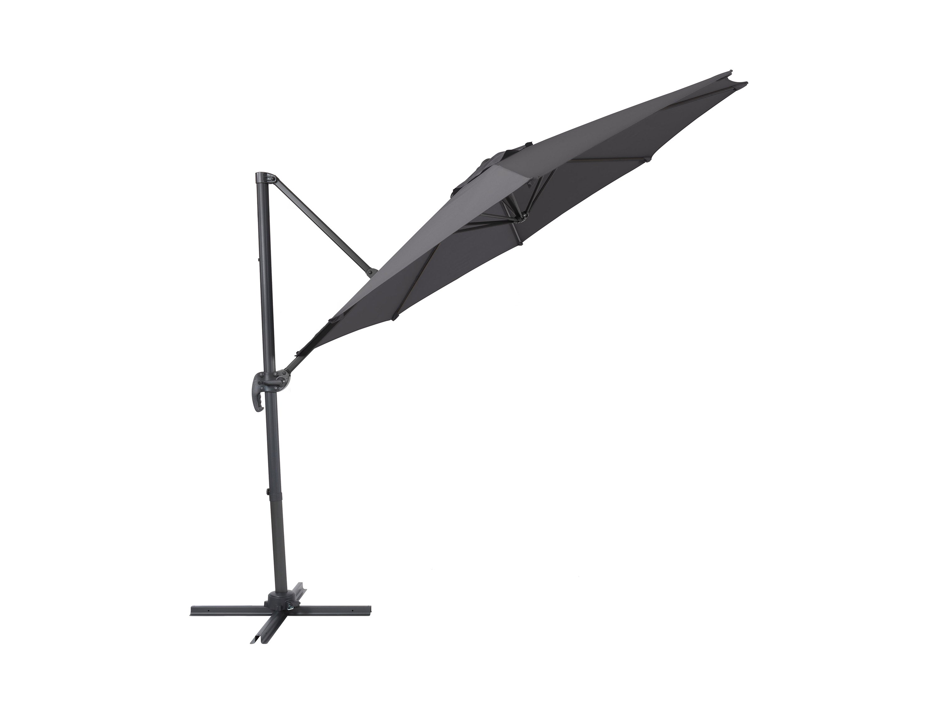 9.5ft Offset Patio Umbrella - 360 Degree Rotation Cantilever Outdoor Umbrella in Grey | Perfect for Poolside, Backyard, Deck, and Garden Shade