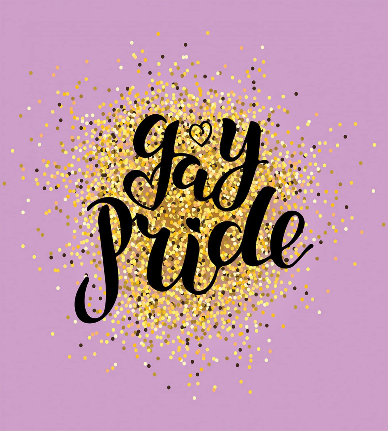 Ambesonne Pride Duvet Cover Set - Golden Yellow Dots on Lilac with Gay Pride Lettering, 2-Piece Twin Size Bedding Set (2 Duvet Covers & 2 Pillowcases) - LGBTQ+ Themed Home Decor for Bedroom & Dorm Room