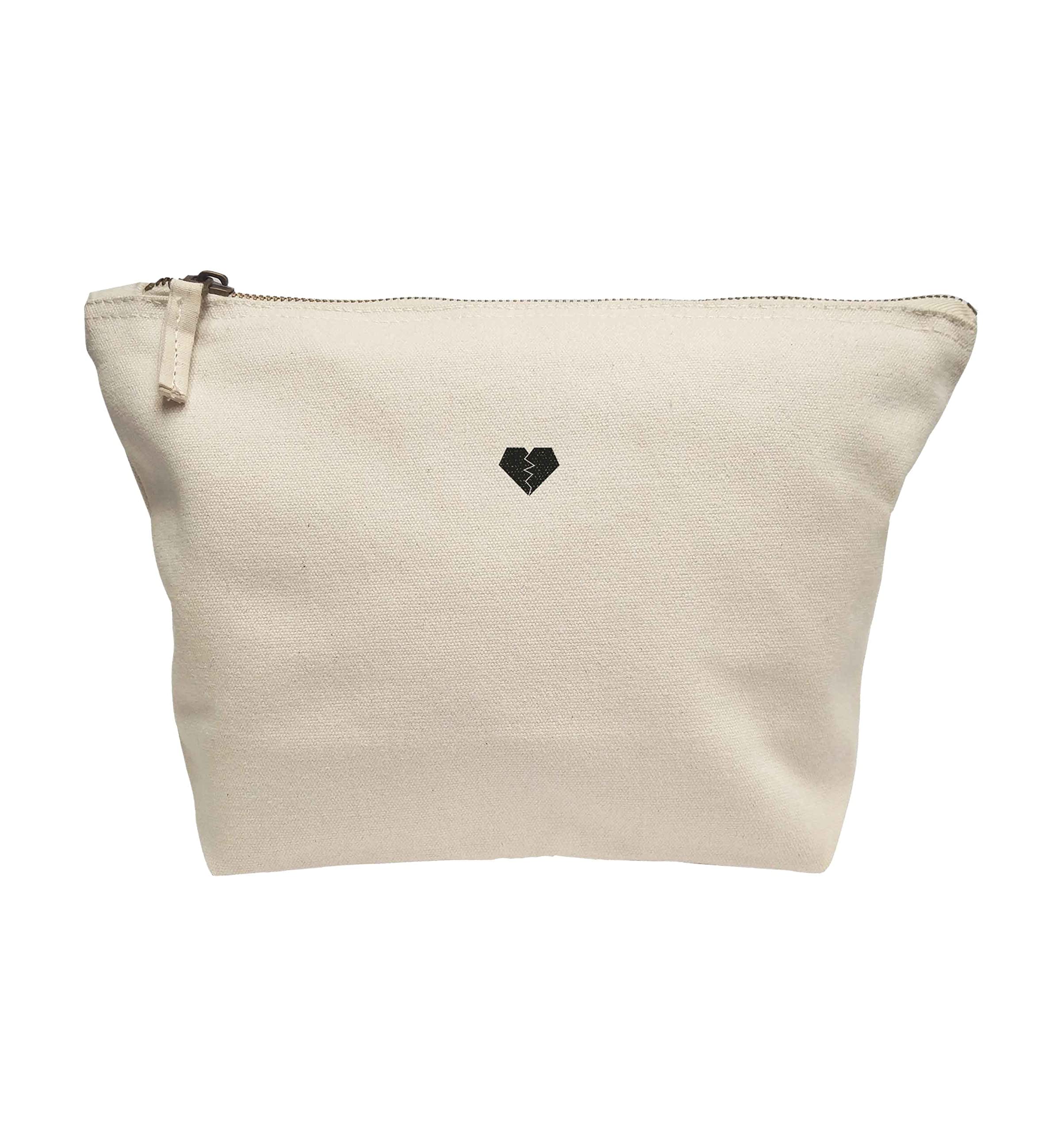 Flox Creative Small Makeup Bag with Tiny Broken Heart Design - Perfect for Travel, Gym & Everyday Essentials Organization