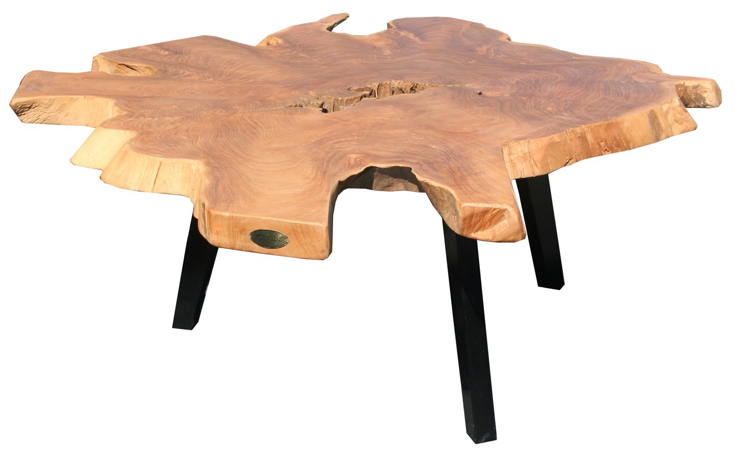 Rustic Recycled Teak Wood Ampyang Abstract Coffee Table - Handcrafted Modern Living Room Furniture for Home Decor & Cozy Spaces