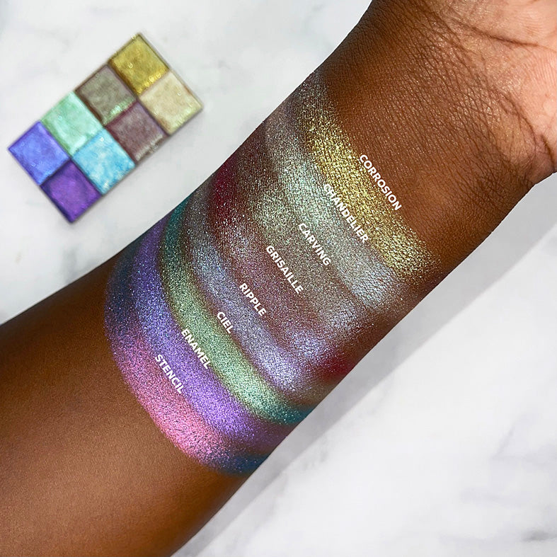 Multichrome Glitter Eyeshadow Palette - Long Lasting Carving Makeup for Stunning Eye Looks | Perfect for Party, Halloween & Special Occasions