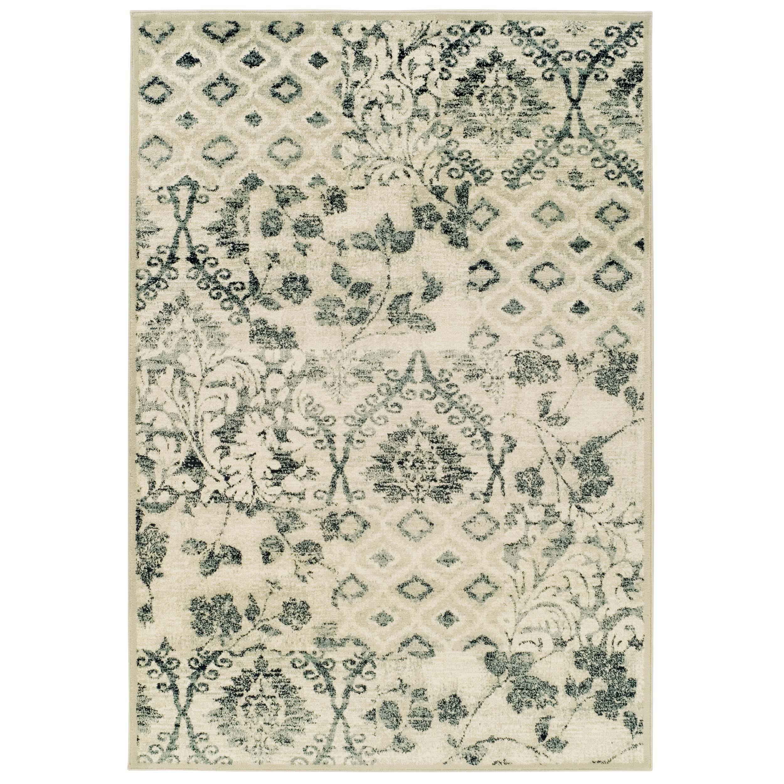 Stylish Navan Floral Damask Indoor Area Rug - Soft Non-Slip Living Room Carpet for Home Decor, Bedroom, Dining Room