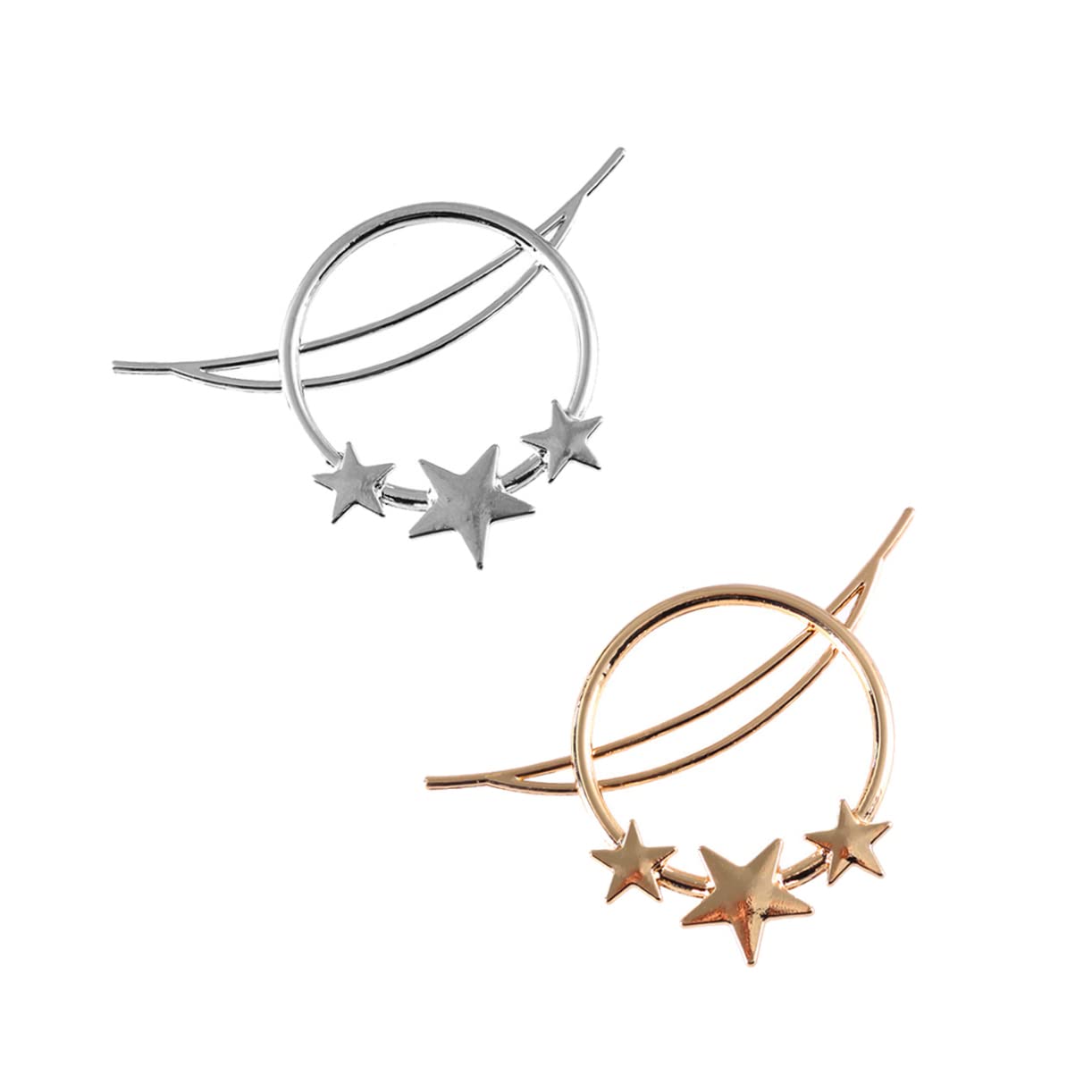 FRCOLOR 2-Pack Vintage Metal Hair Clips for Women - Retro Hair Claw Clips, Bun Holders & Hair Cuff Accessories - Alloy Hair Sticks for Updos, Ponytails & Everyday Styling (Perfect for Weddings, Parties & Office Looks)