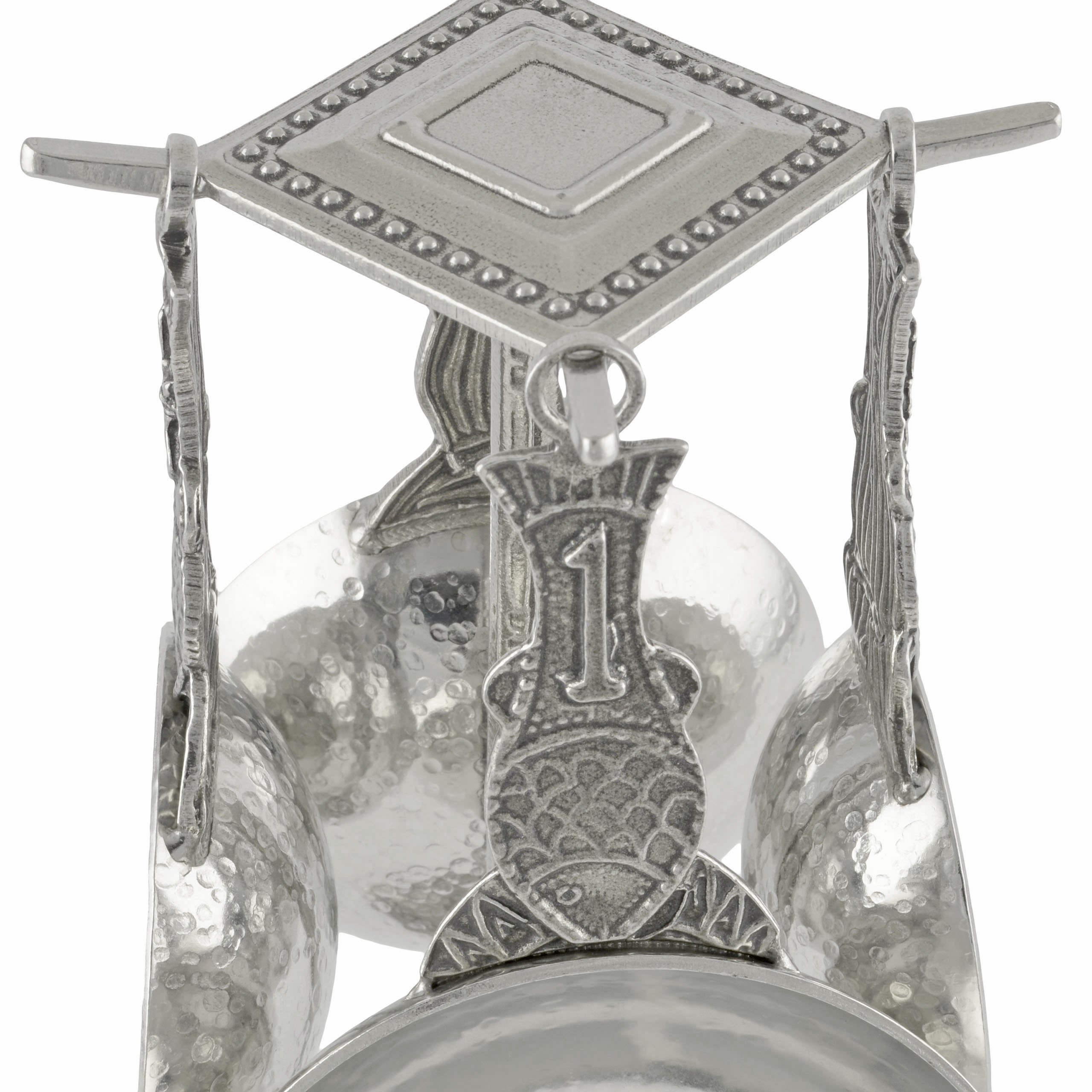 Premium Crosby & Taylor Pewter Fish Measuring Cups Set with Display Stand - Perfect for Baking, Cooking, and Kitchen Decor