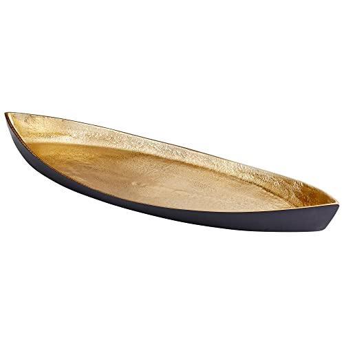Cyan Design 10619 Alumbrar Matte Black and Gold Decorative Tray - Elegant Serving Tray for Dining, Coffee Table Decor, and Gift Giving
