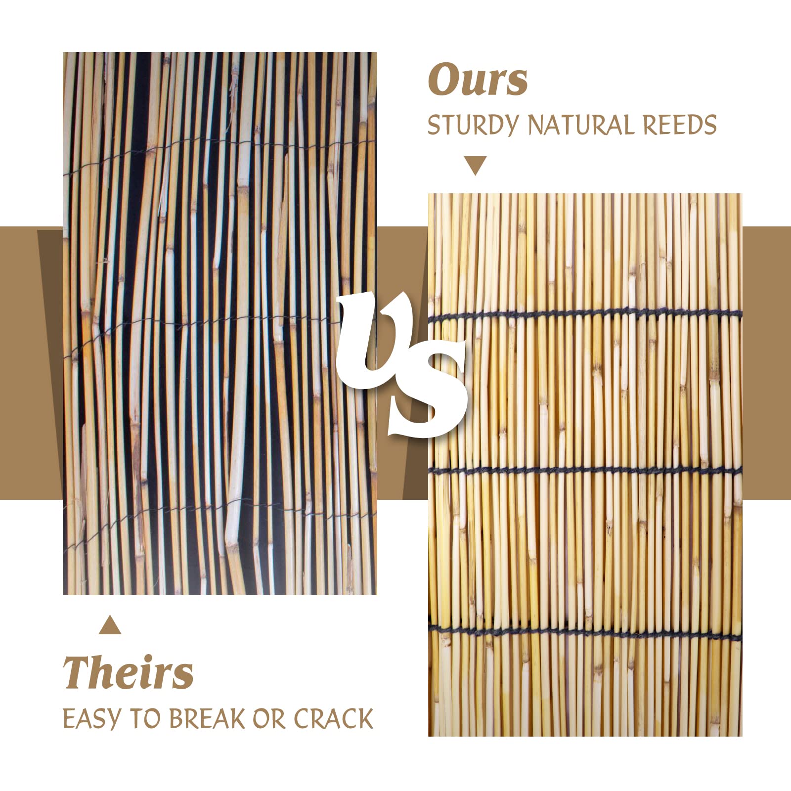 5.5FT x 16.4FT Natural Bamboo Reed Fencing Rolls - Outdoor Privacy Screen for Backyard, Patio & Garden Cover | Durable Reed Curtain Fence for Deck, Poolside & Landscape Design