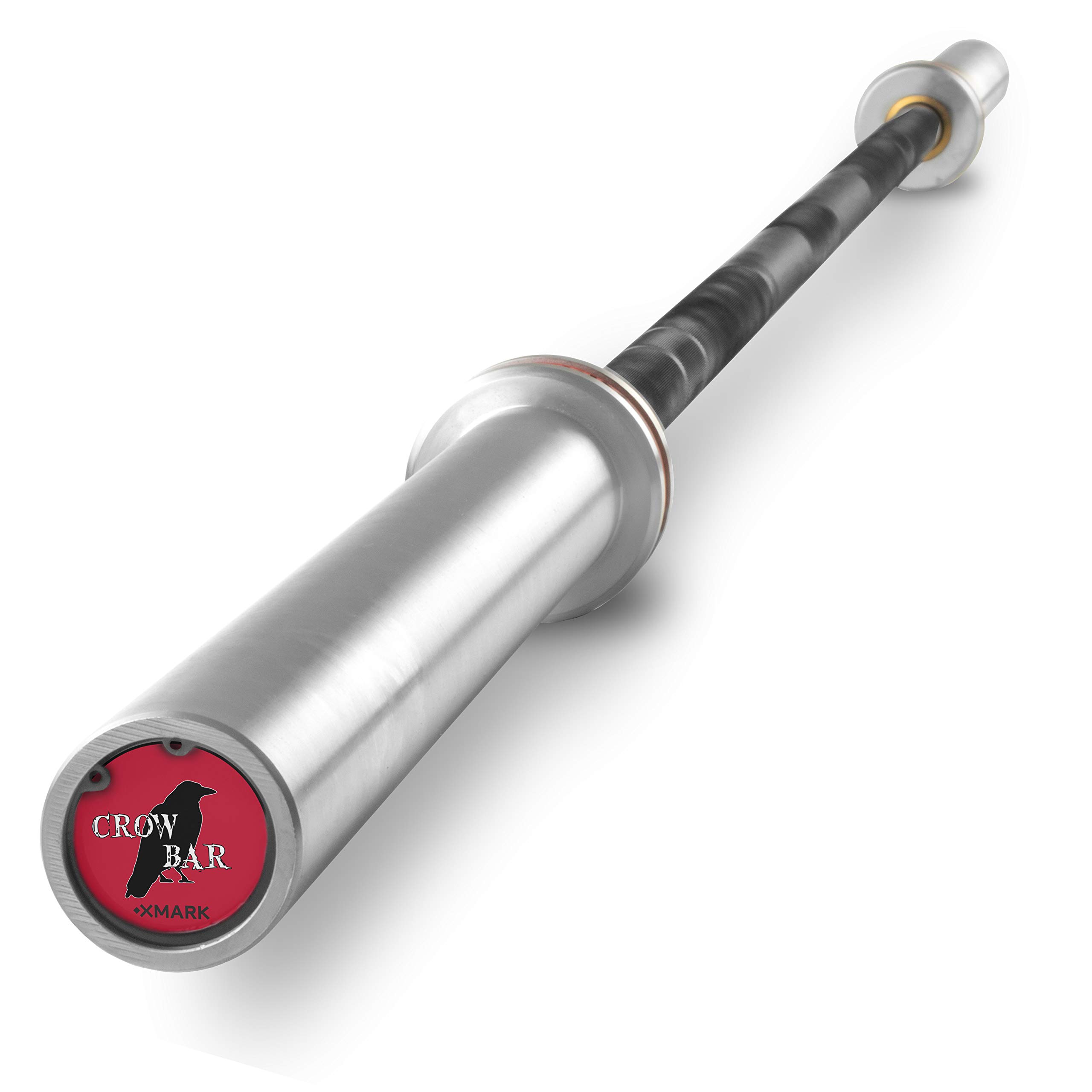 XMark CROWBAR Olympic Weightlifting Barbell - 7ft Olympic Bar with BLACK DIAMOND Weight Plates | Strength Training & Powerlifting Equipment for Home Gym & CrossFit Workouts