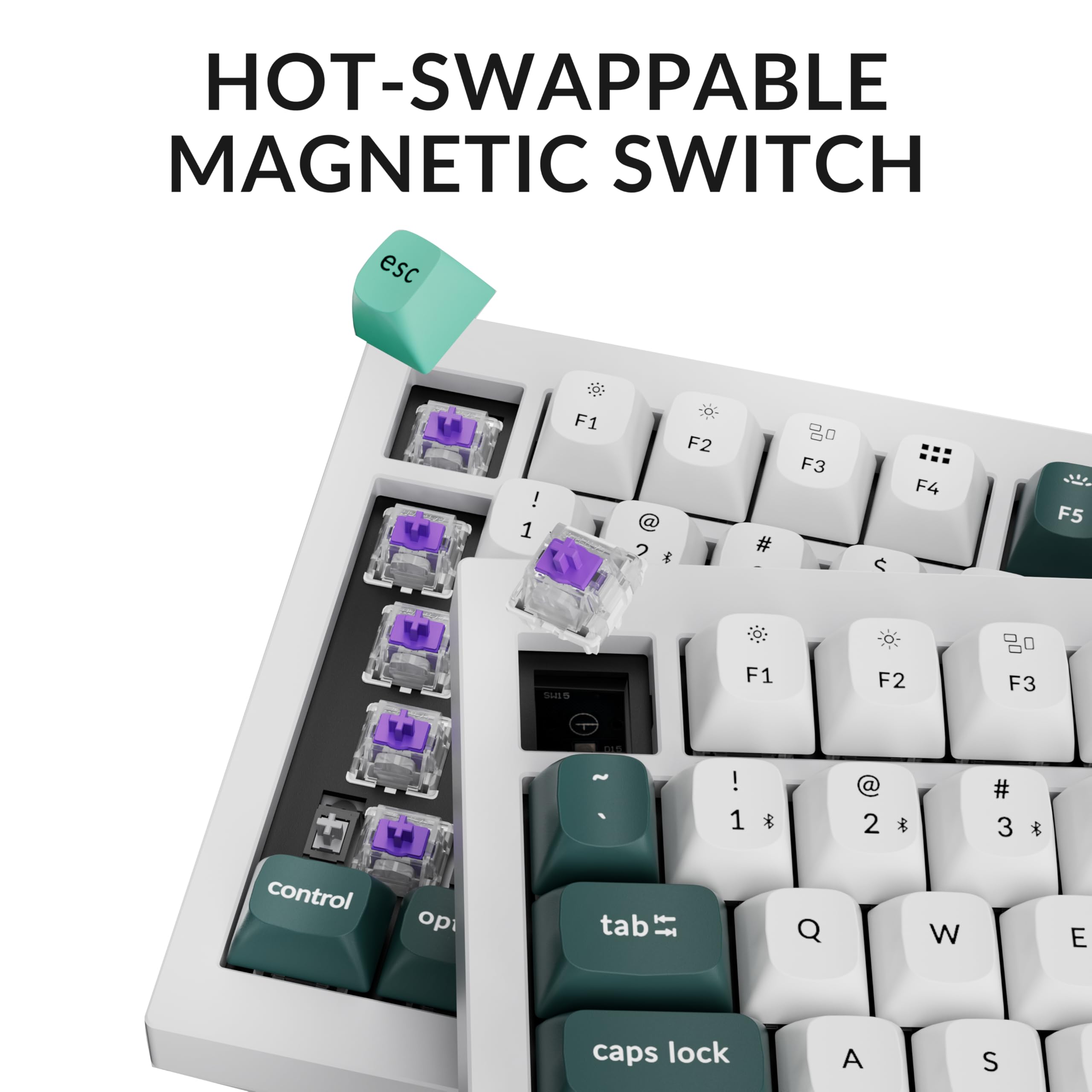 Keychron Q1 HE Wireless Custom Mechanical Keyboard - QMK/VIA Programmable, Hall Effect Gateron Magnetic Switches, Rapid Trigger, Hot-Swappable, 2.4GHz/Bluetooth, RGB Backlit for Mac/Windows/Linux | Perfect for Gaming, Coding & Office Work