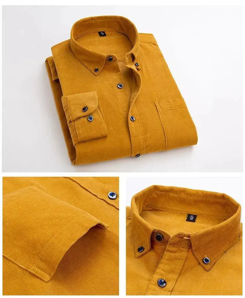 Men's Corduroy Shirt for Wales - Comfortable & Stylish Casual Button Down Shirt for Everyday Wear, Outdoor Activities & Work