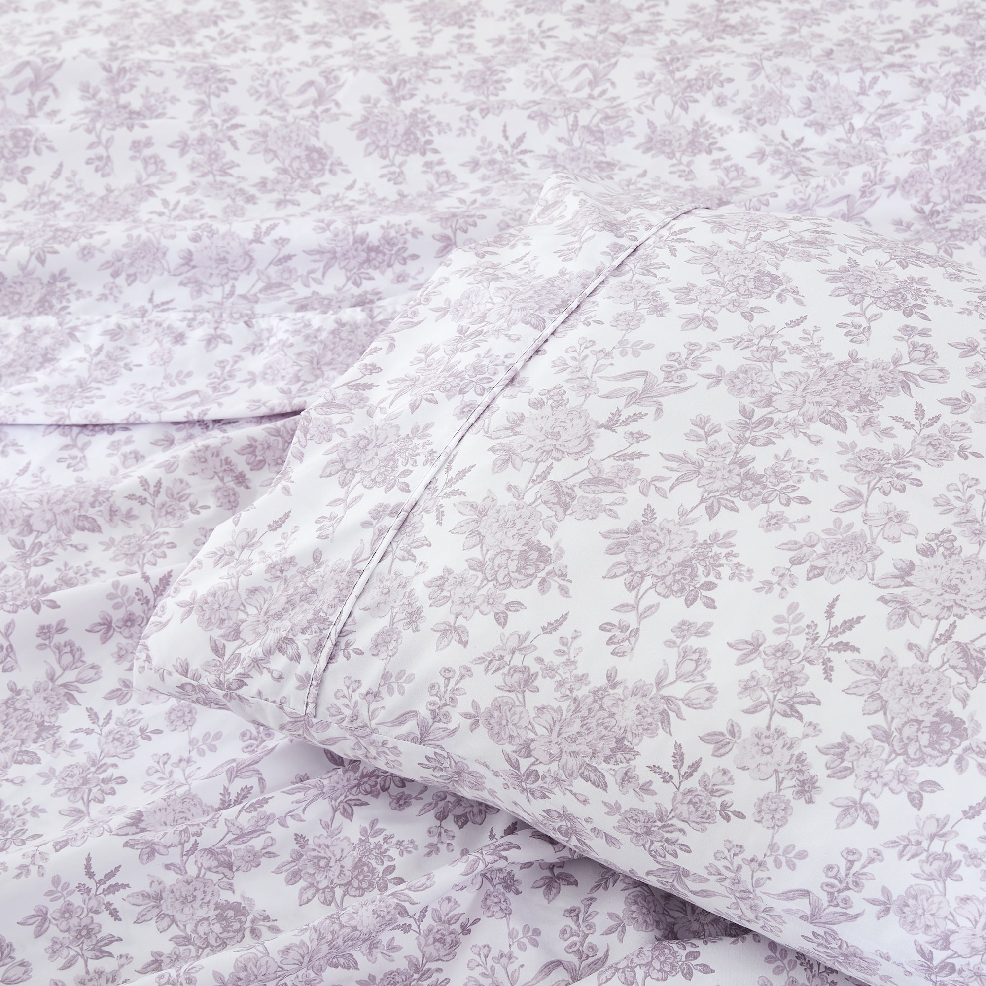 Premium Peony Floral Toile Sheet Set - 100% Cotton Luxury Bedding for Master Bedroom & Guest Room - Soft Breathable Sheets for All Seasons