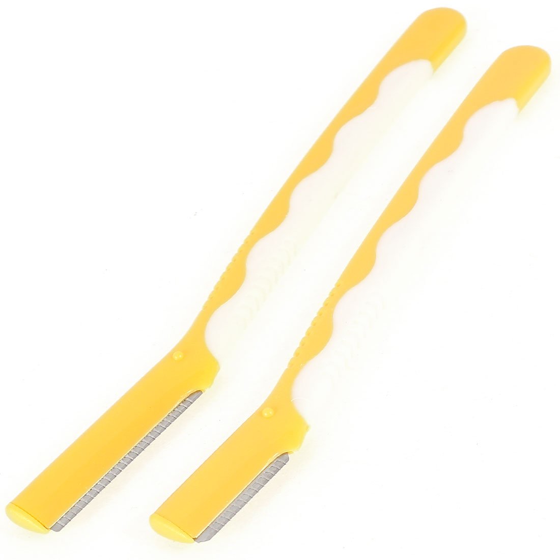 Premium Eyebrow Trimmer Razor Set - 2 Pcs White & Yellow Women's Facial Hair Remover with Ergonomic Grip for Precise Shaping | At-Home Grooming, Travel Beauty Essential, Salon-Quality Results