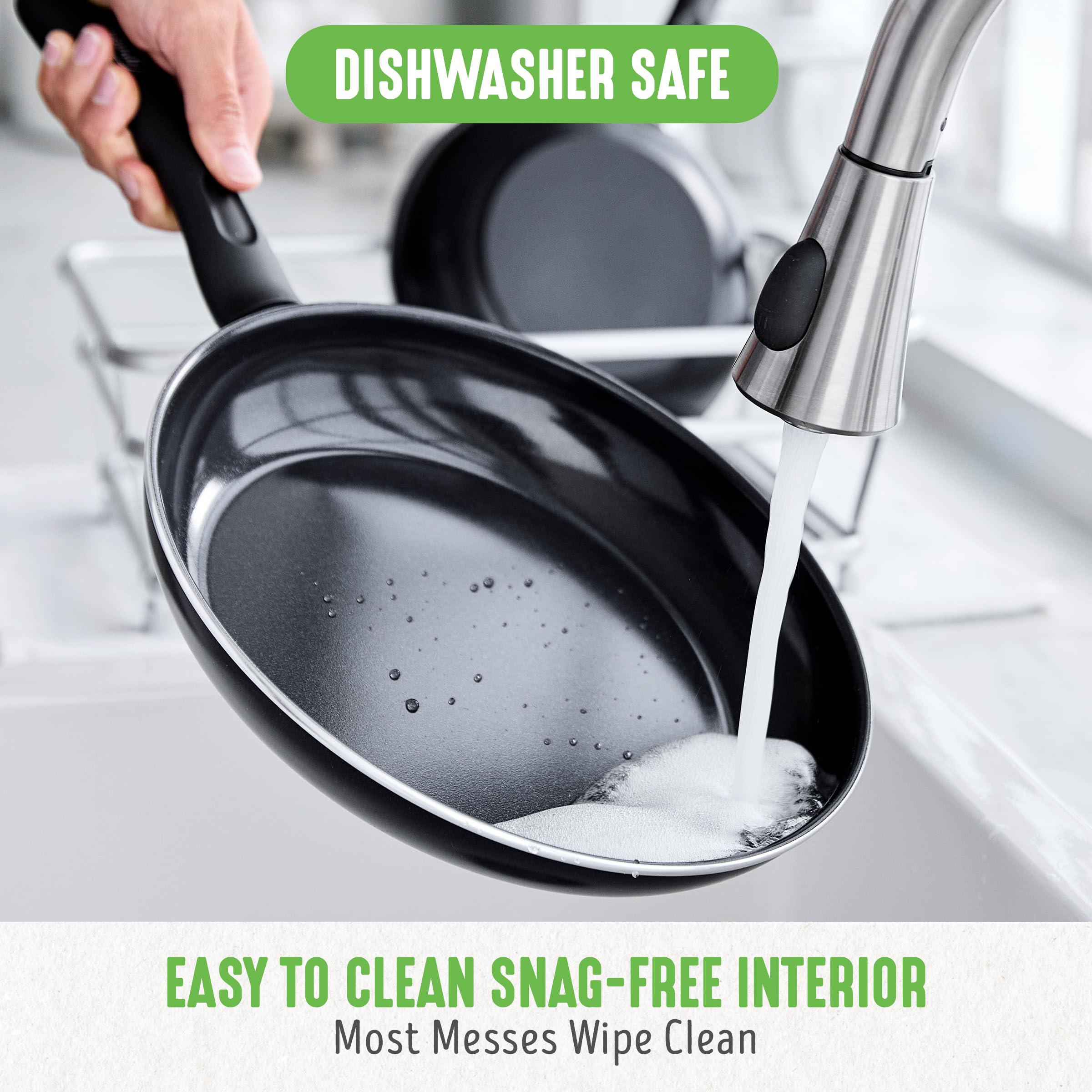 GreenLife Soft Grip 16-Piece Non-Toxic Ceramic Nonstick Cookware Set - PFAS-Free, Wobble-Free Design with Glass Lids & Stay-Cool Handles - Oven & Dishwasher Safe Frying Pan, Saucepan, Saute Pan & Utensils - Perfect for Healthy Cooking, Family Meals & Everyday Kitchen Use