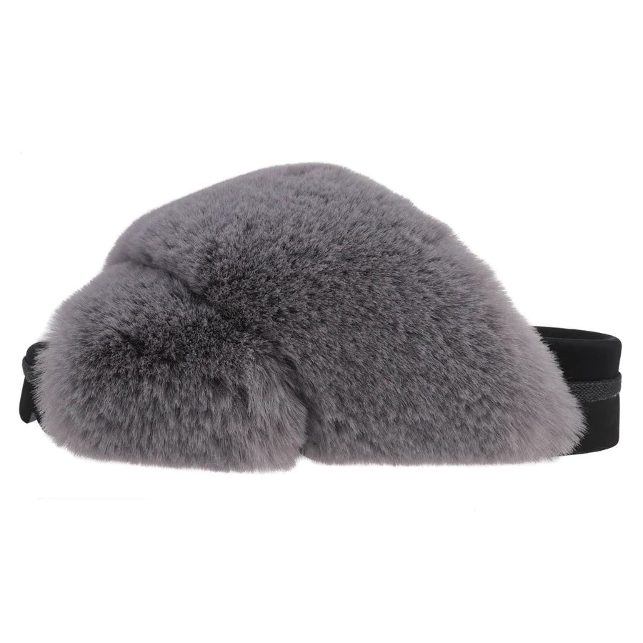 ROAM Women's Cloud Faux Fur Slippers - Lavender Grey | Cozy Indoor House Shoes for Winter, Lounge & Relaxation at Home